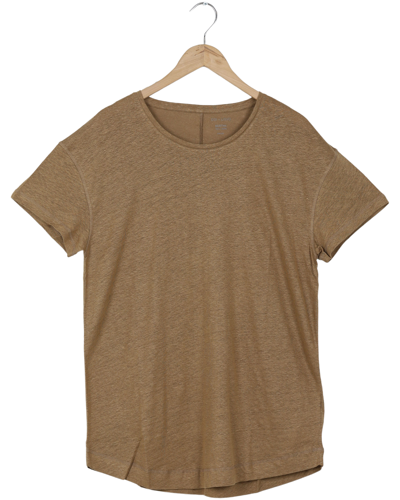 Secondhand Bertha Linen T-shirt - Brown Mustard