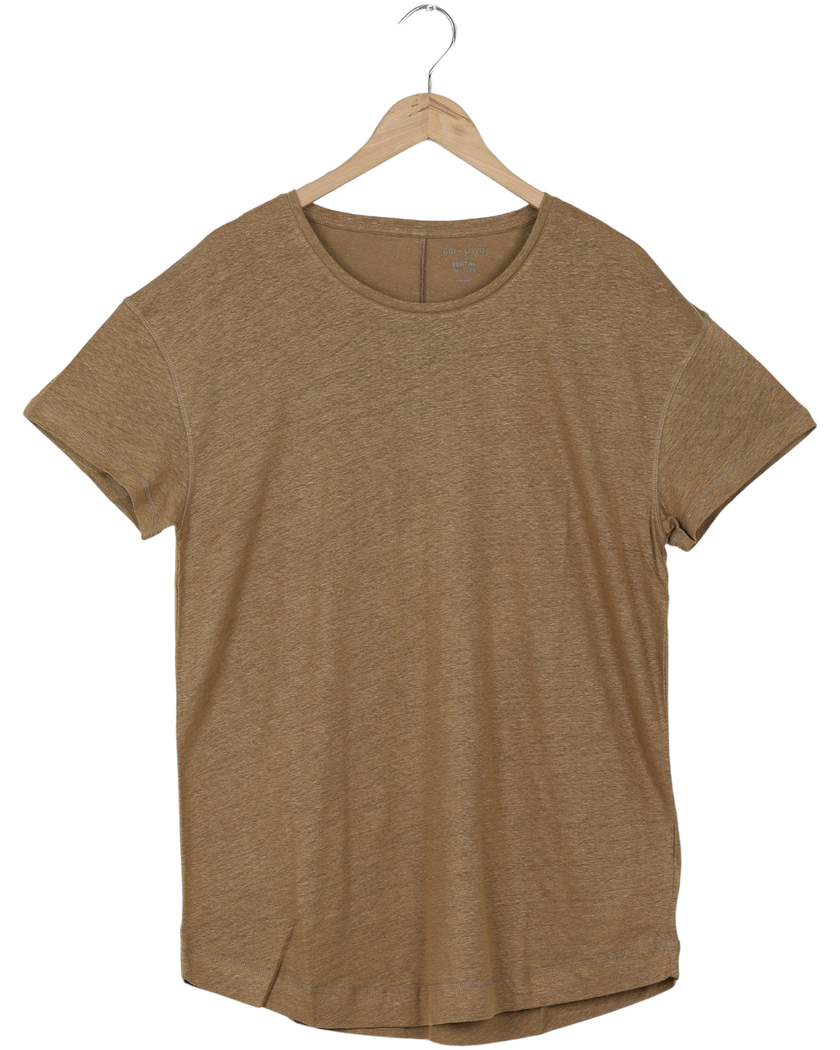 Secondhand Bertha Linen T-shirt - Brown Mustard