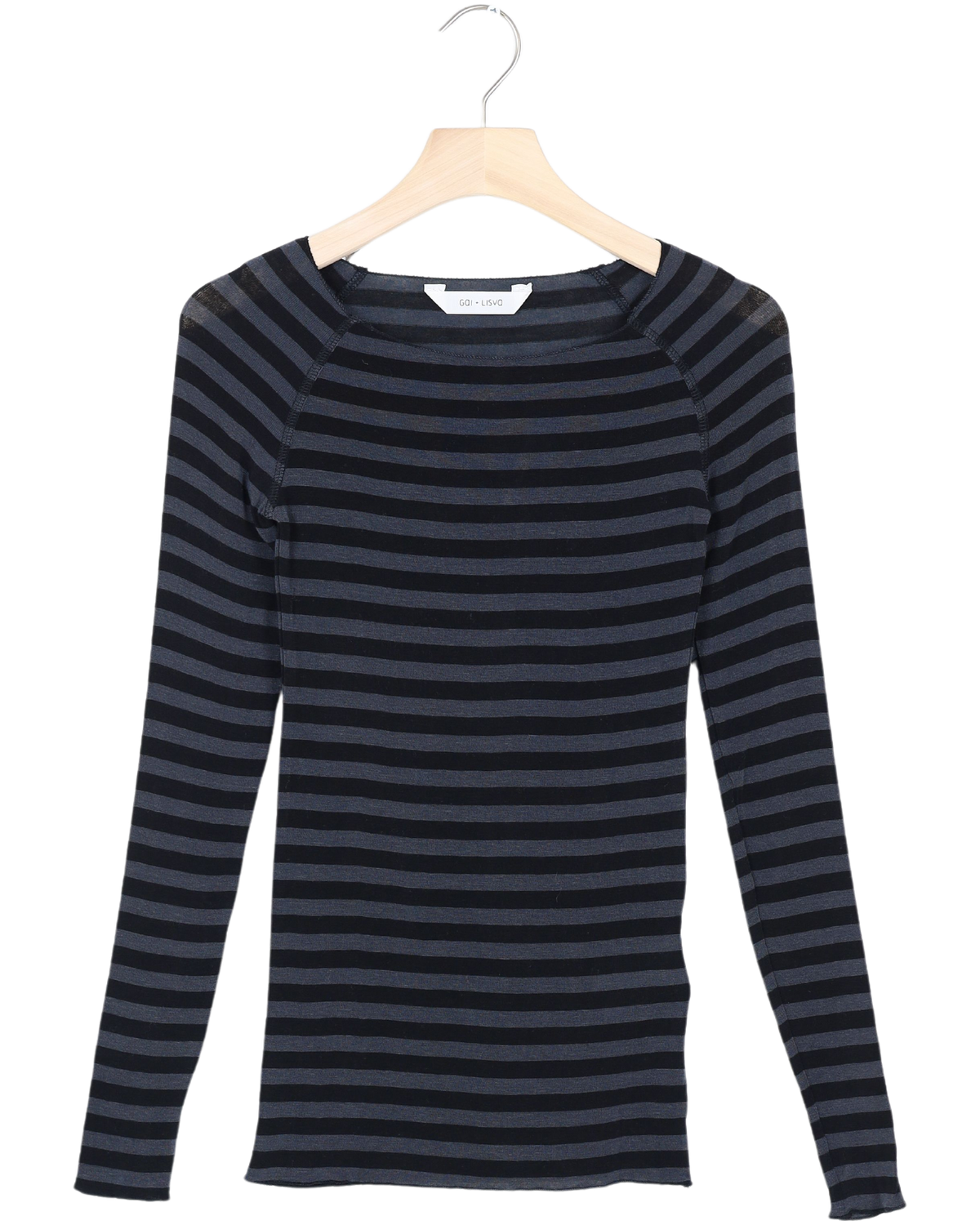 Secondhand Amalie Top Medium Strib - Grey and Black Stripe