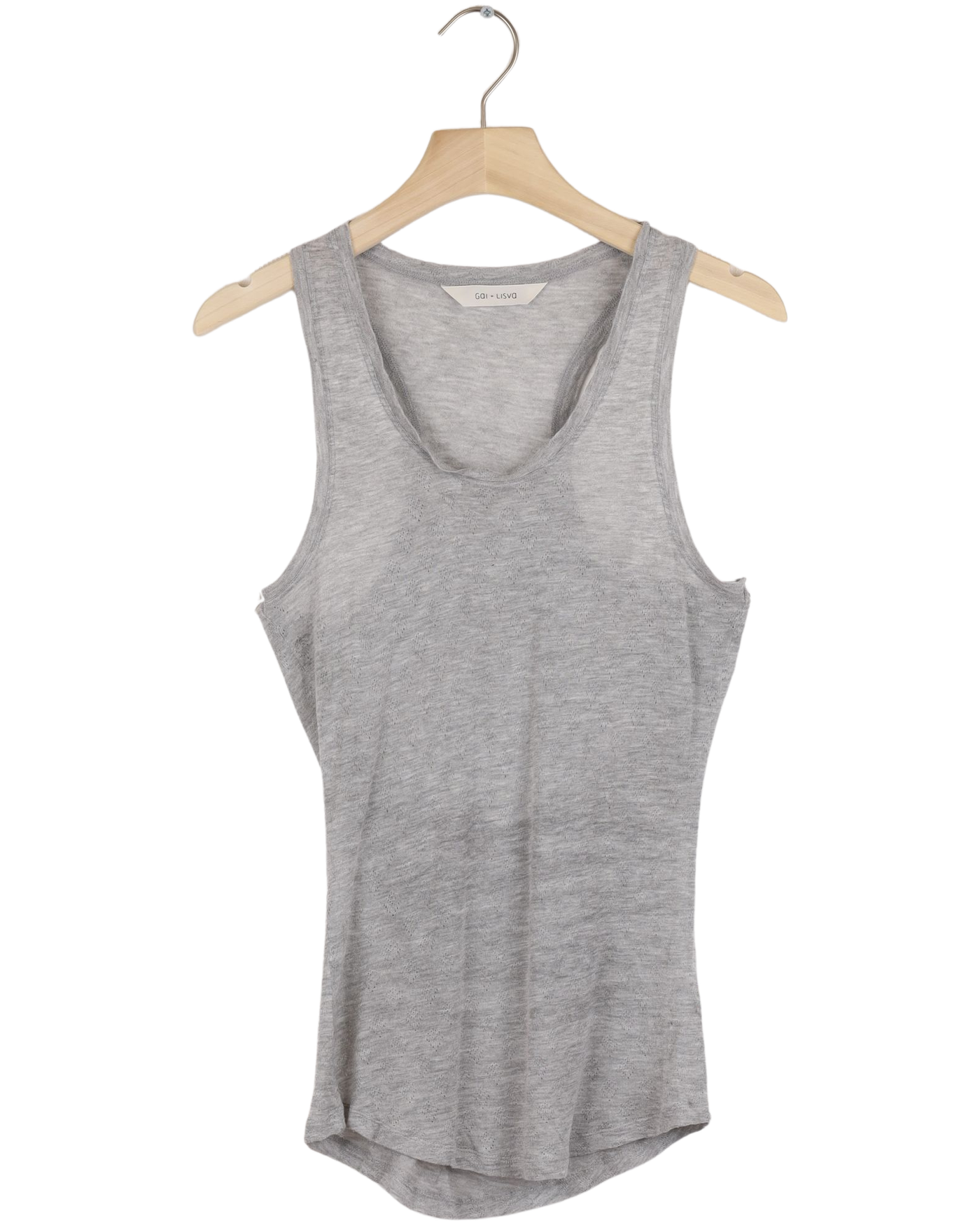 Secondhand Nellie Silk Top - Light Grey Melange
