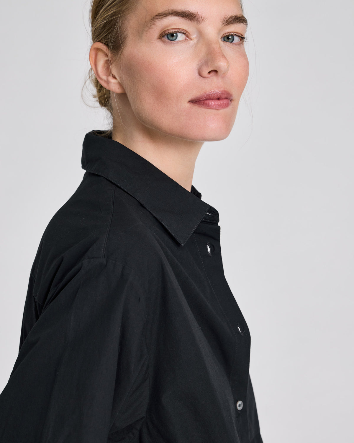 GAI+LISVA Alba Poplin Shirt Dress Dresses & Skirts 652 Stretch Limo Black