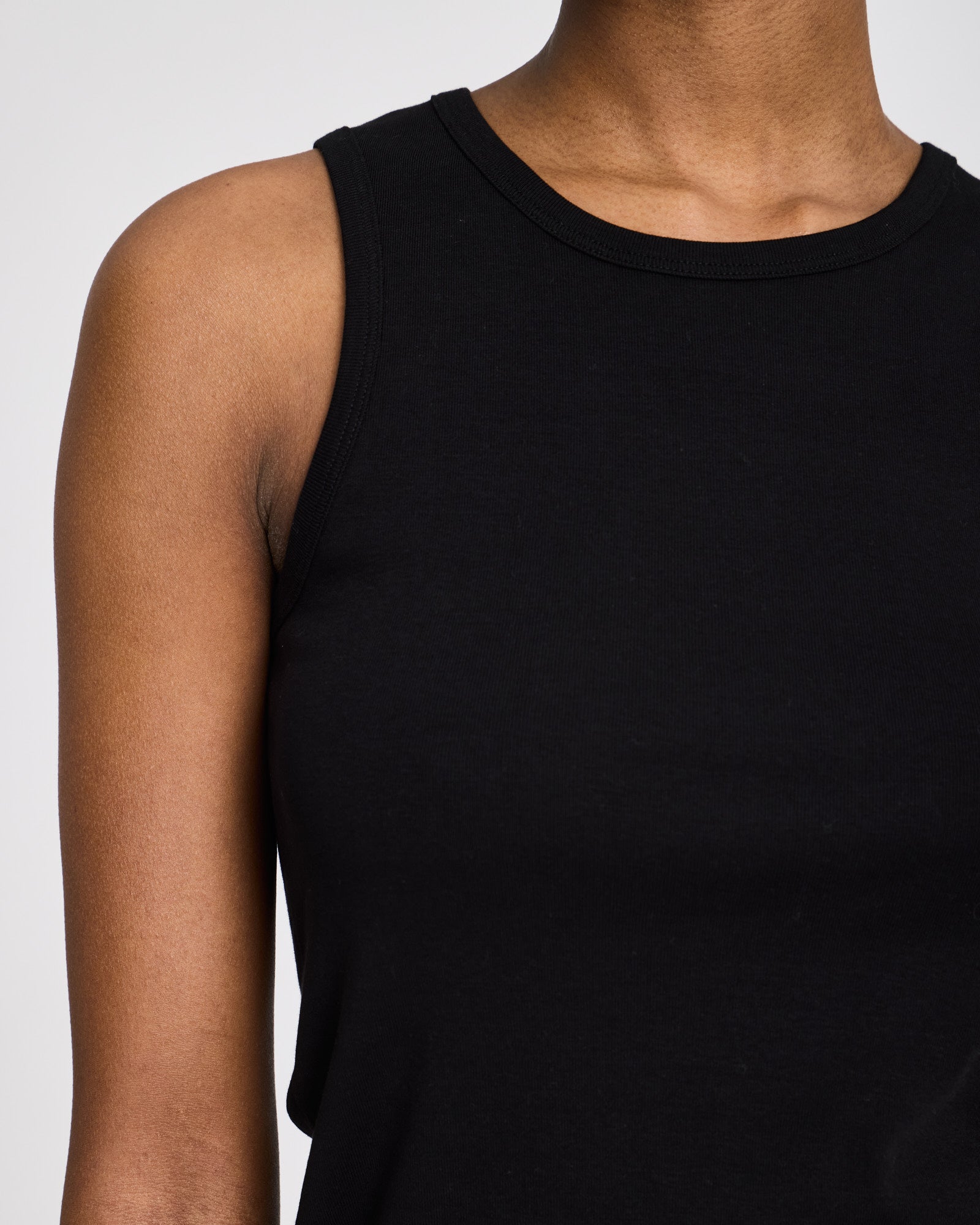 GAI+LISVA Alberte Cotton 1x1 RIB Top Tops & T-shirts 650 Black