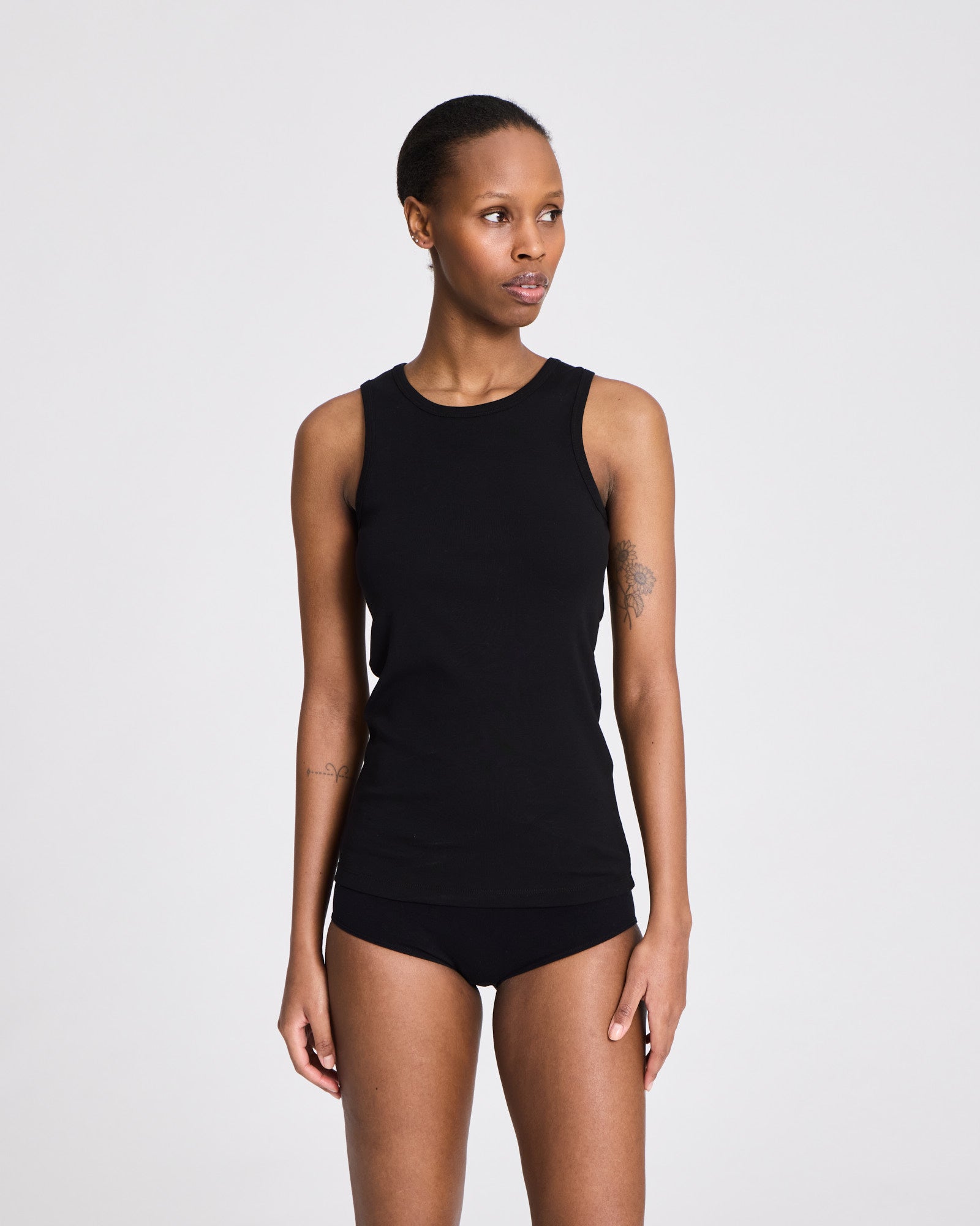 GAI+LISVA Alberte Cotton 1x1 RIB Top Tops & T-shirts 650 Black