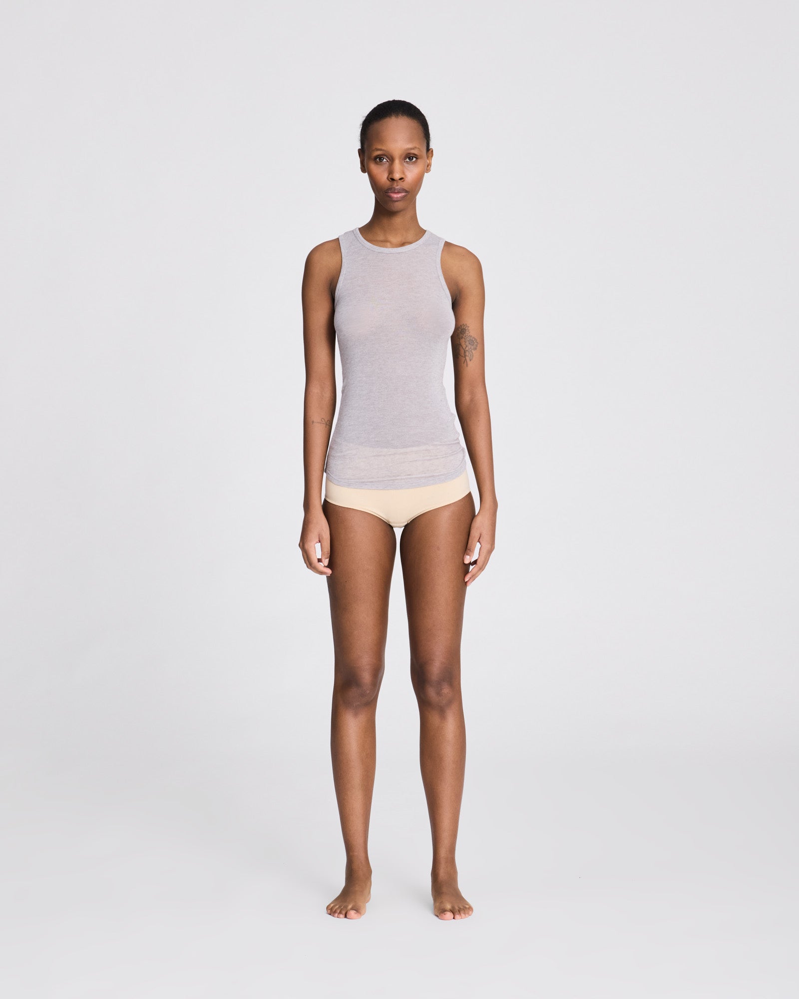 GAI+LISVA Alberte Wool Top Tops & T-shirts 601 Light Grey Melange