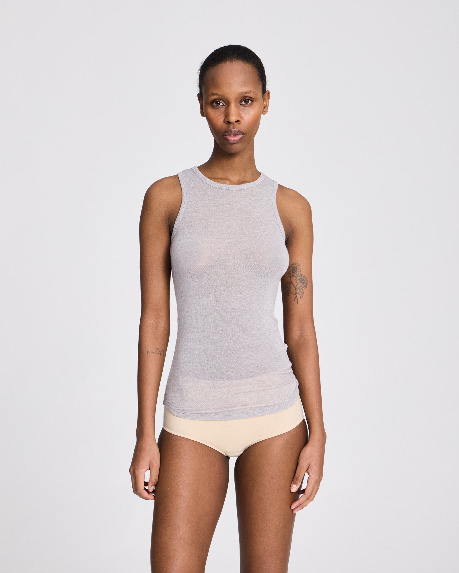 GAI+LISVA Alberte Wool Top Tops & T-shirts 601 Light Grey Melange