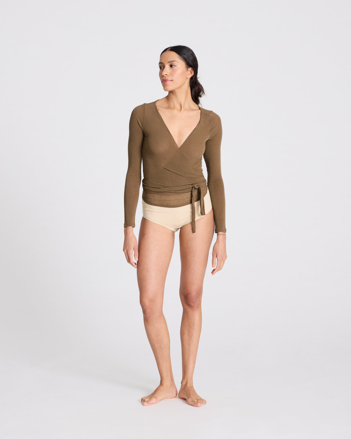 GAI+LISVA Anne Wool Wrap Top Tops & T-shirts 861 Kangaroo