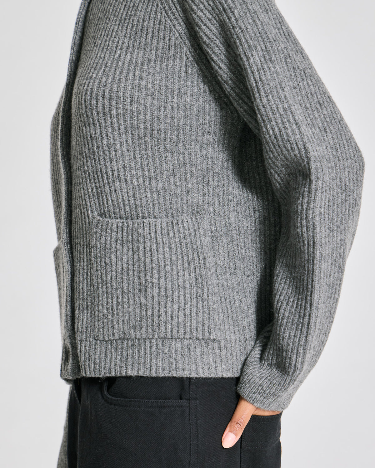 LISVA Augusta L/S Cardigan Lambswool Knit Lambswool l Knitwear 631 Grafitti Grey Melangé