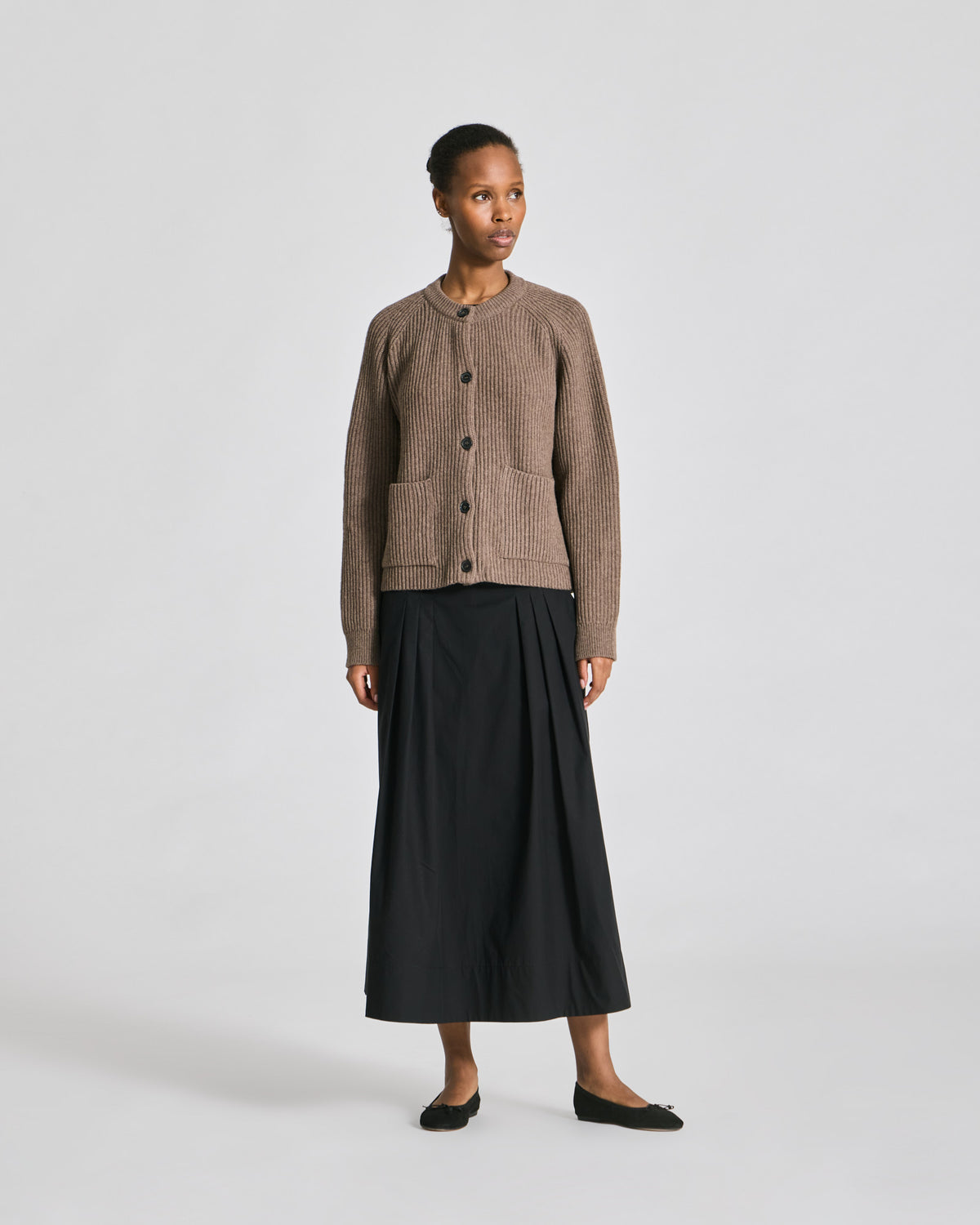 LISVA Augusta L/S Cardigan Lambswool Knit Lambswool l Knitwear 756 Mole Melangé
