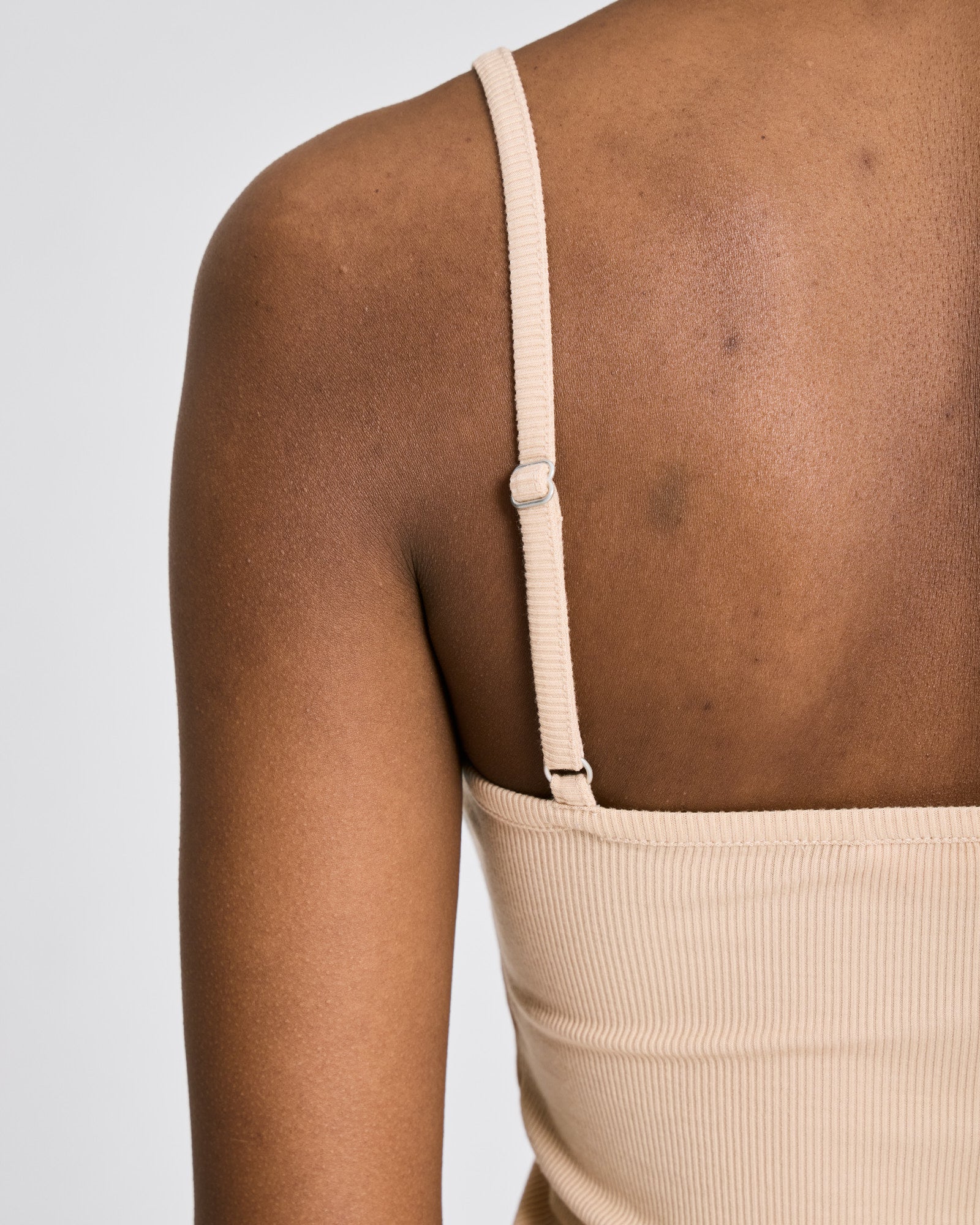 GAI+LISVA Cecilie Viscose Stretchable Strap Top 2x2 Rib Tops & T-shirts 763 Oat