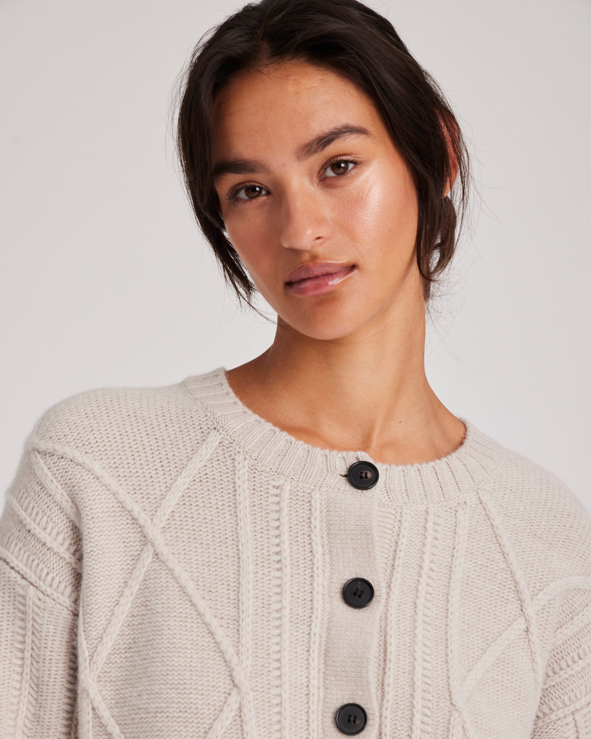 GAI+LISVA Clara Lambswool Cardigan Knit 826 Island Fossil