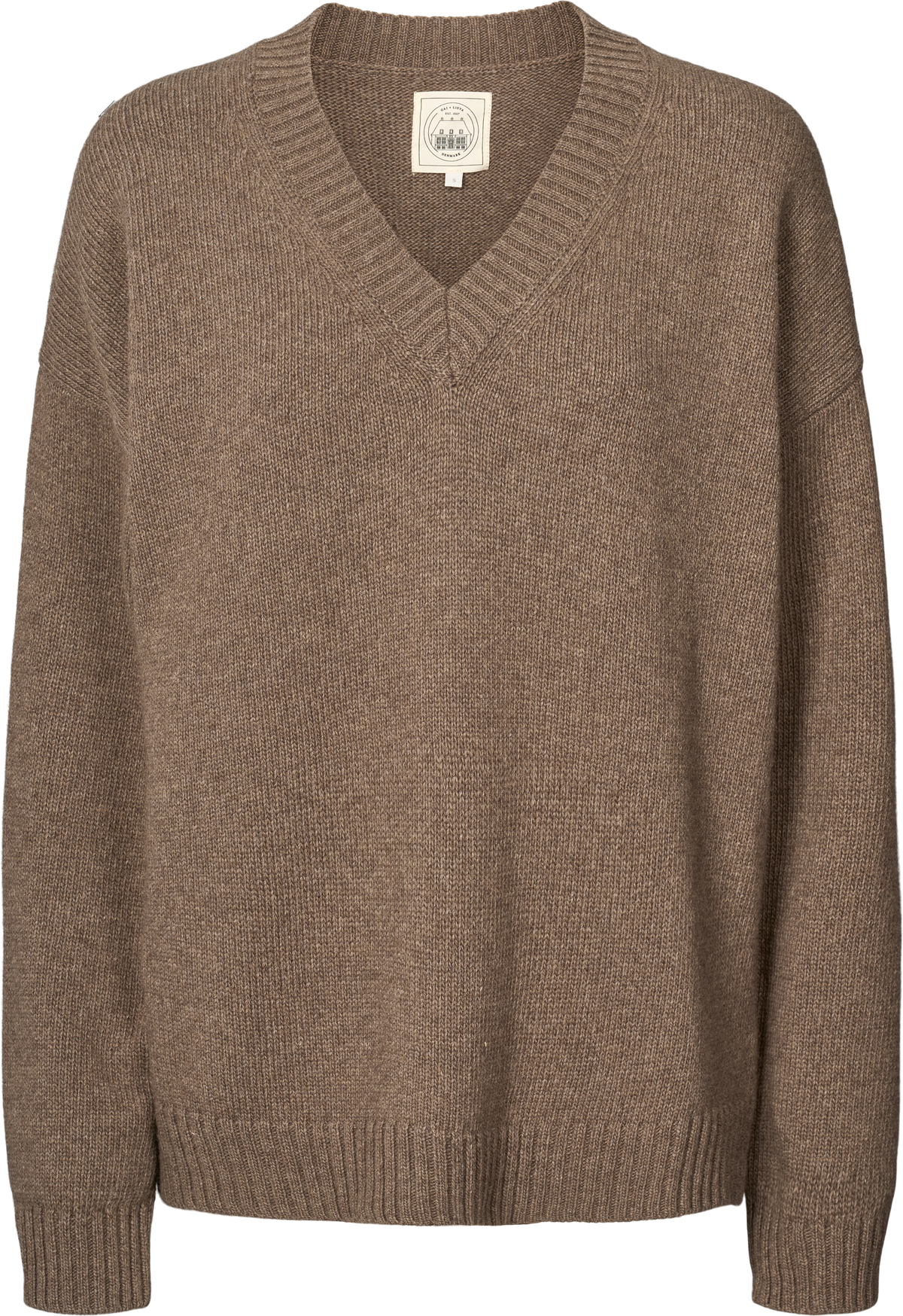 LISVA Elvira Lambswool V-neck Knit Lambswool l Knitwear 756 Mole Melangé