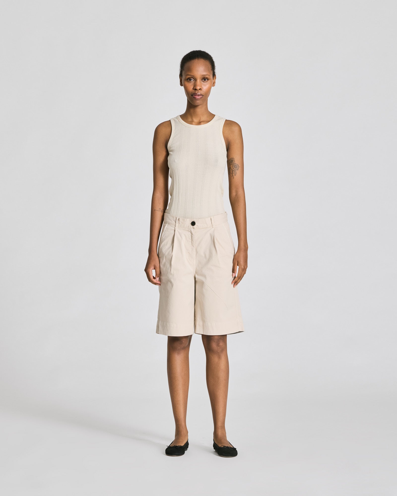 GAI+LISVA Gerda Stretched Twill Shorts Trousers & Shorts 139 Ancient Grey