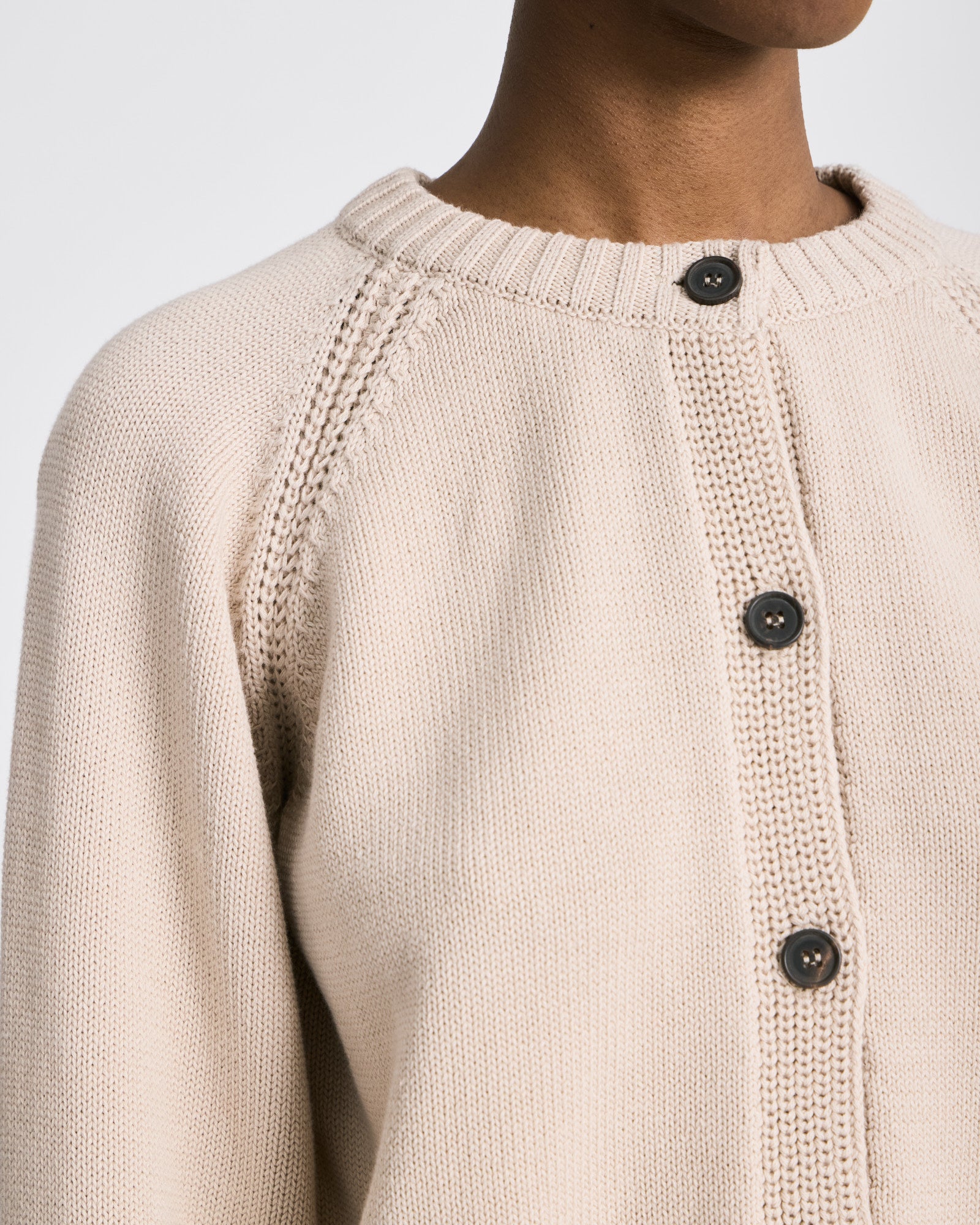 GAI+LISVA Inge Cardigan Cotton Knit GOTS Cotton l Knitwear 139 Ancient Grey