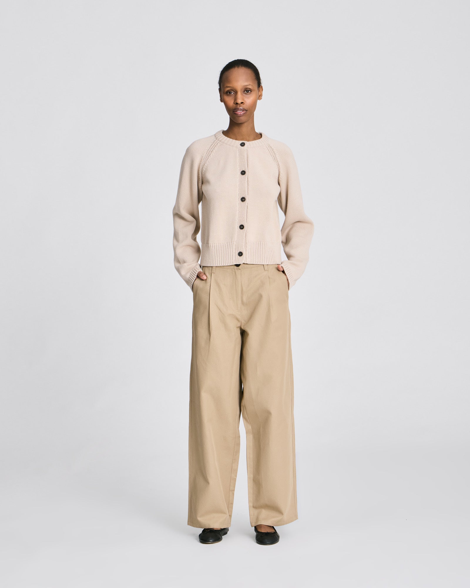 GAI+LISVA Inge Cardigan Cotton Knit GOTS Cotton l Knitwear 139 Ancient Grey