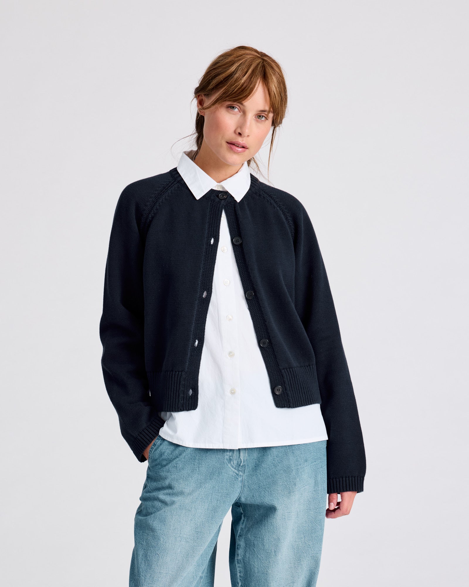 GAI+LISVA Inge Cardigan Cotton Knit GOTS Cotton l Knitwear 181 Midnight Blue