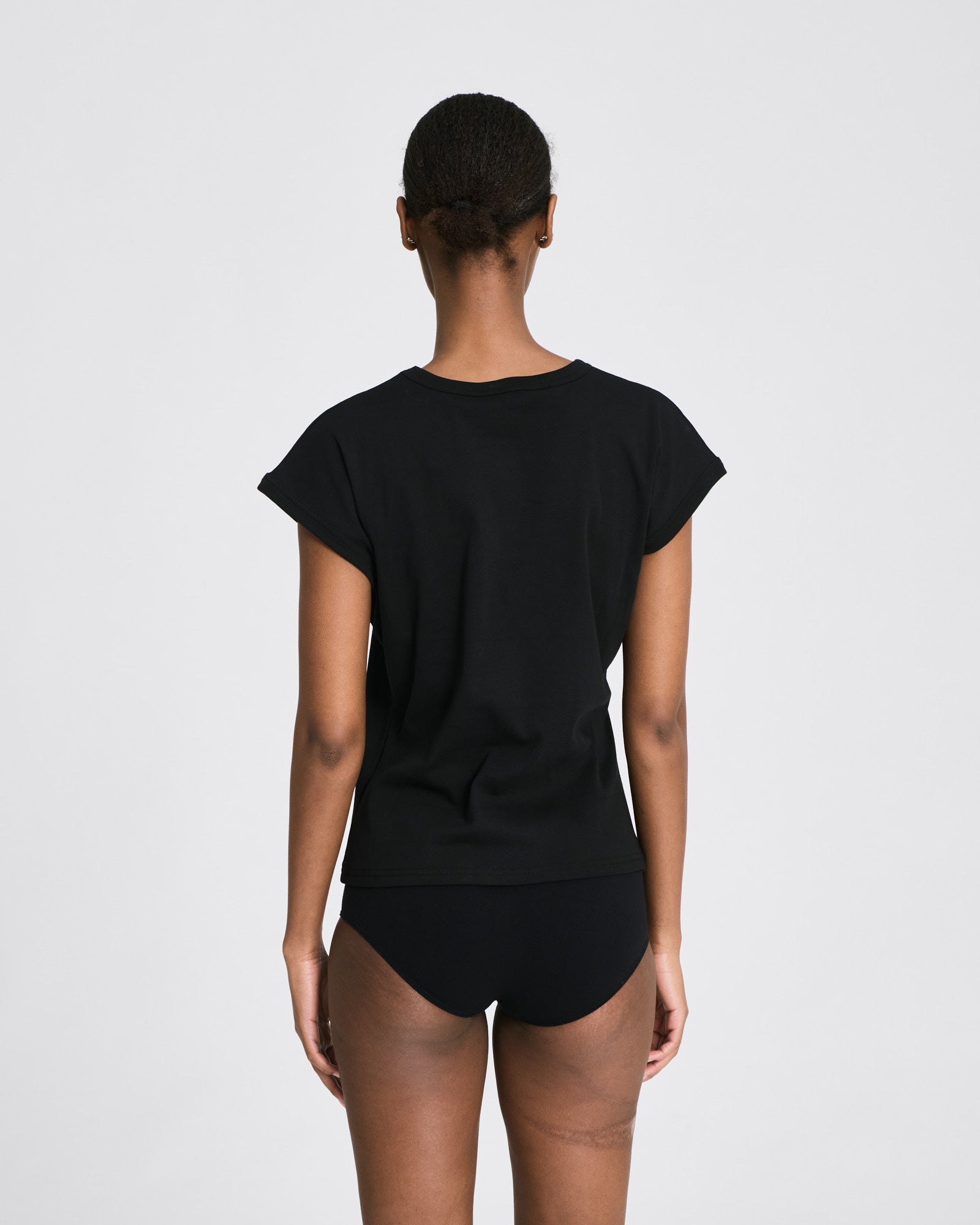 GAI+LISVA Malou S/S Cotton 1x1 Rib Tee GOTS Tops & T-shirts 650 Black