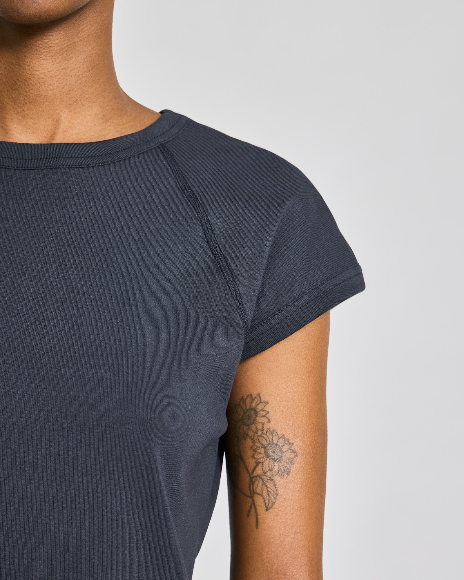 GAI+LISVA Malou S/S Cotton 1x1 Rib Tee GOTS Tops & T-shirts 973 Polar Night