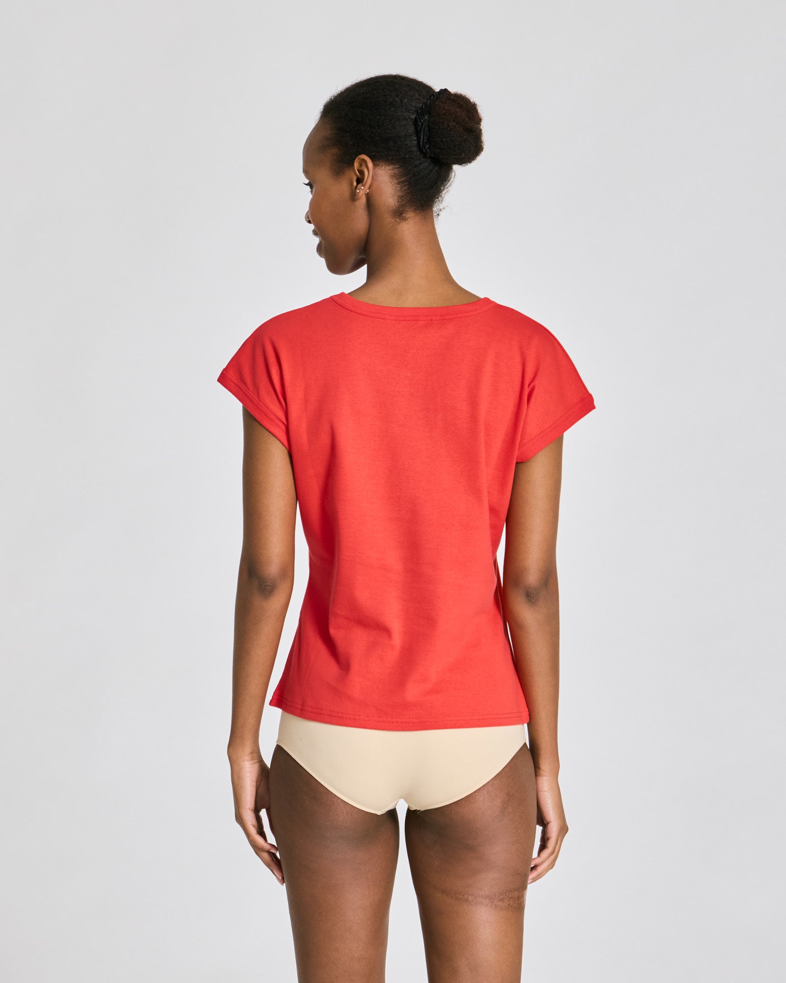 GAI+LISVA Malou S/S Cotton 1x1 Rib Tee GOTS Tops & T-shirts 974 Poppy Red