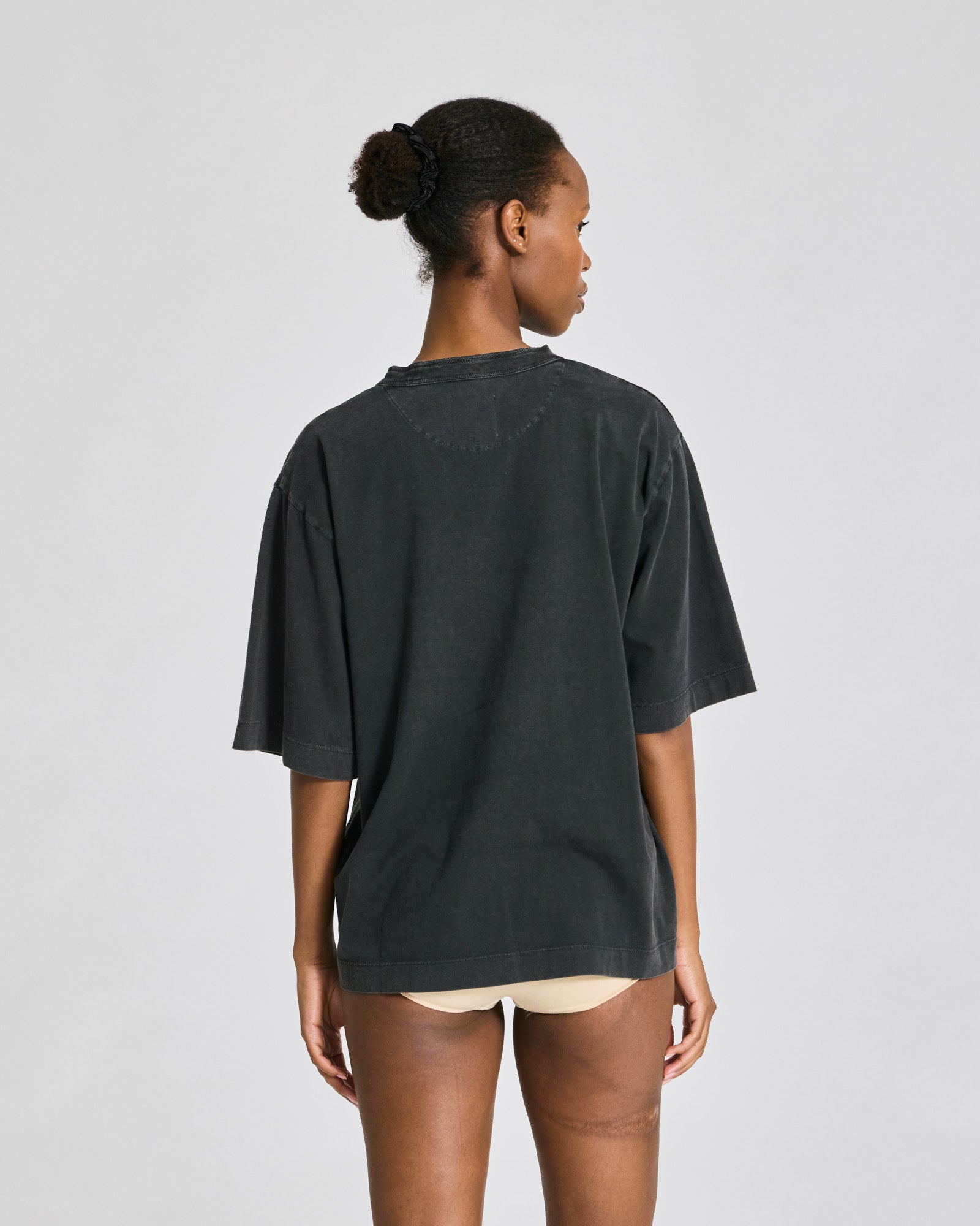 GAI+LISVA Maya Cotton Jersey Tee Vintage Look Tops & T-shirts 765 Dark Grey Acid Wash