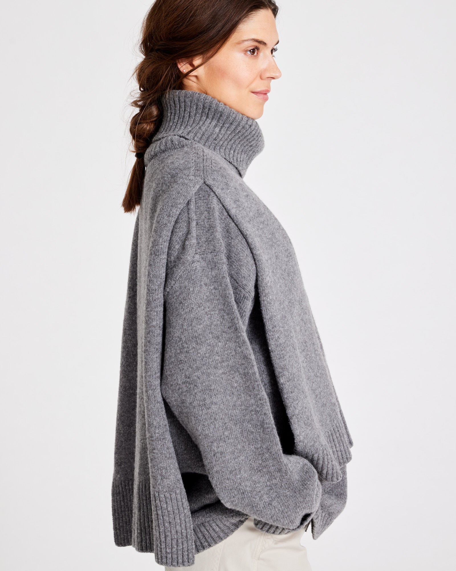 GAI+LISVA Michelle Neck Piece Lambswool l Knitwear 631 Grafitti Grey Melangé