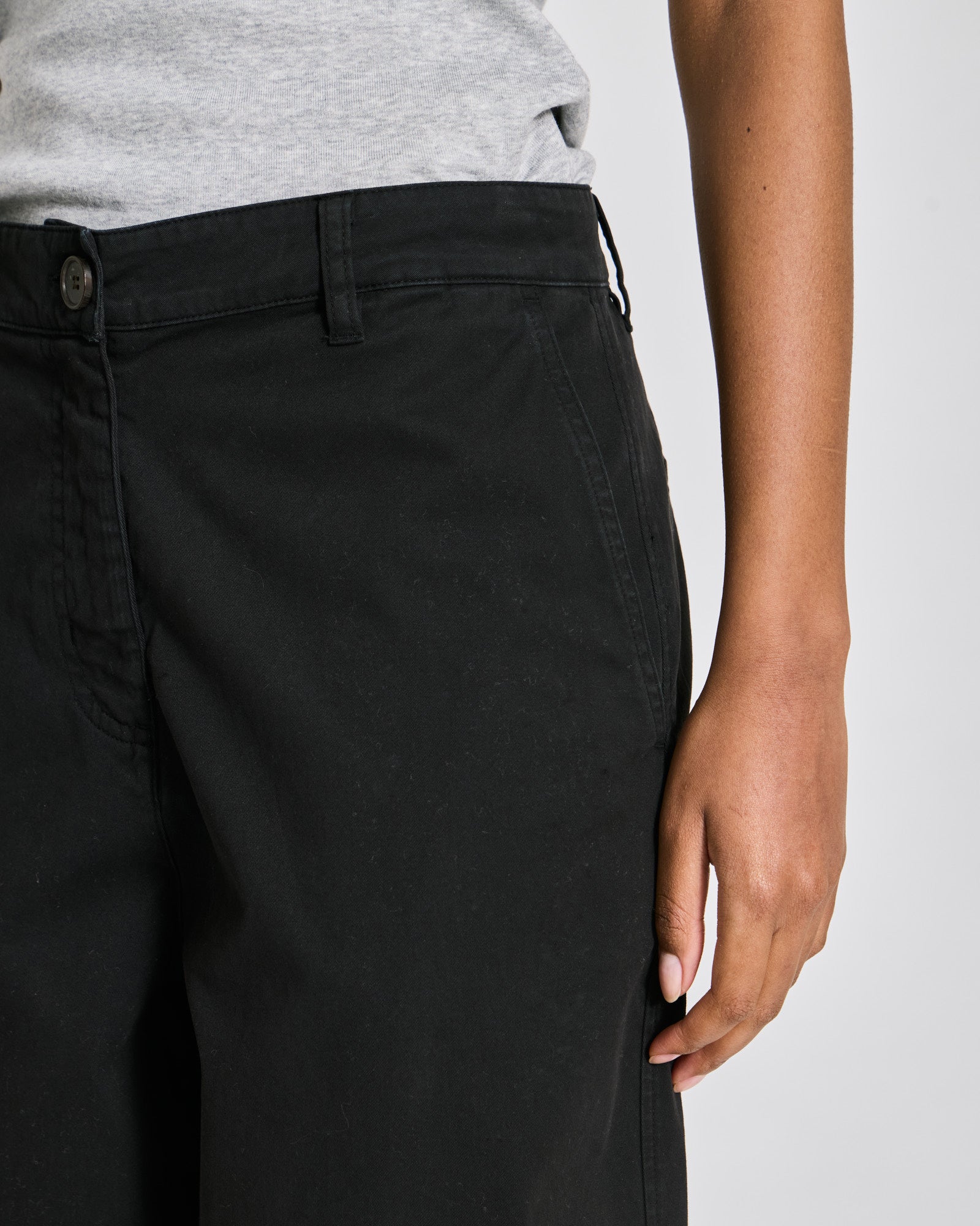 GAI+LISVA Natalie Cotton Stretched Twill Pants Trousers & Shorts 650 Black