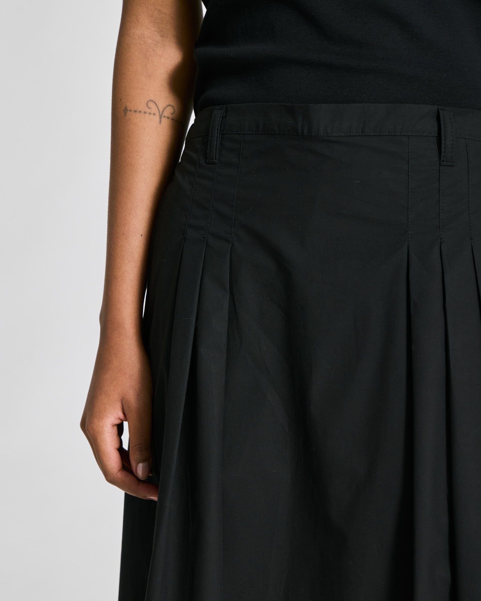 GAI+LISVA Ruth Pleated Poplin Skirt GOTS Dresses & Skirts 650 Black