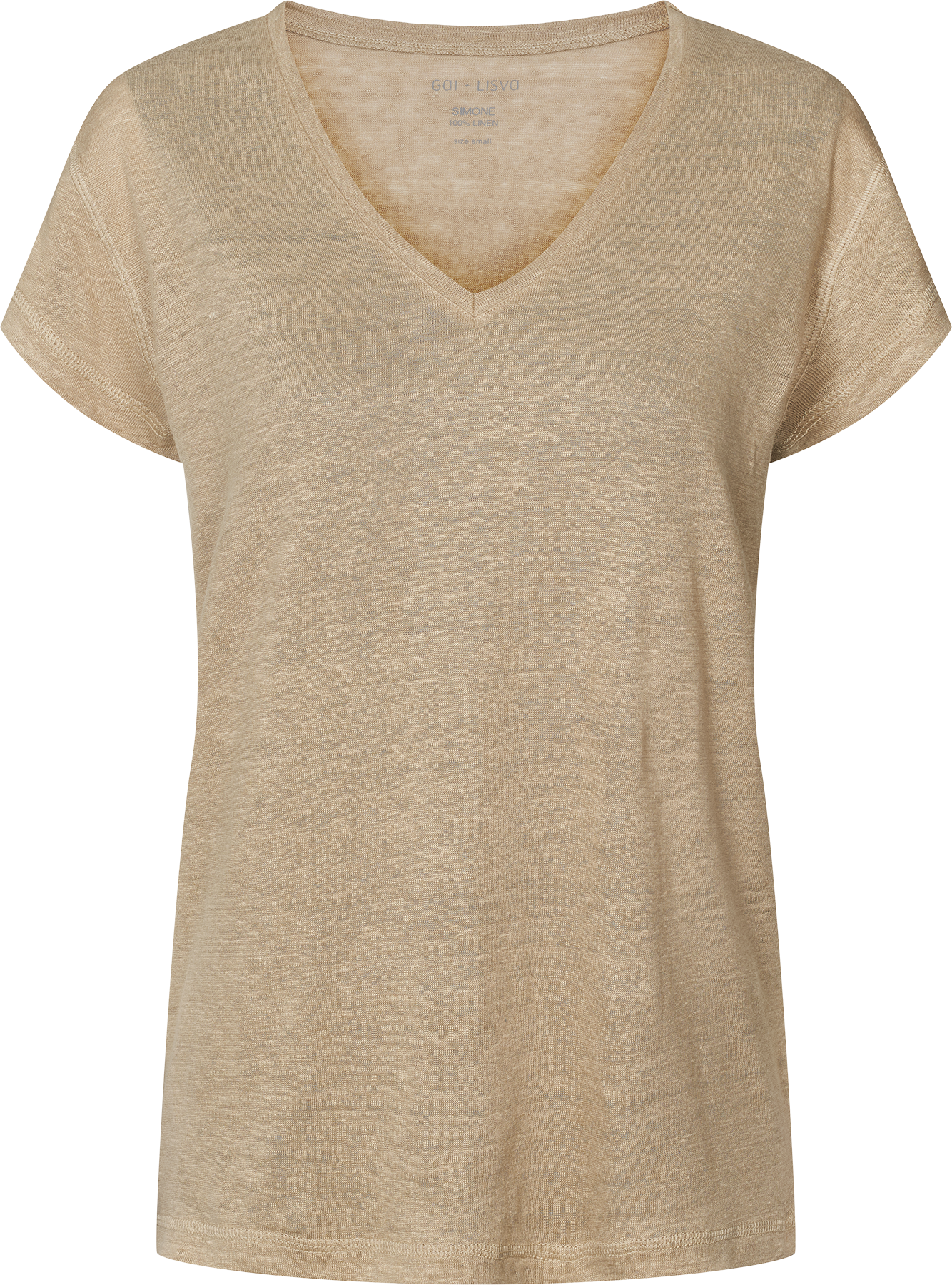GAI+LISVA Simone Linen Tee Shirt Top 735 Chinchilla