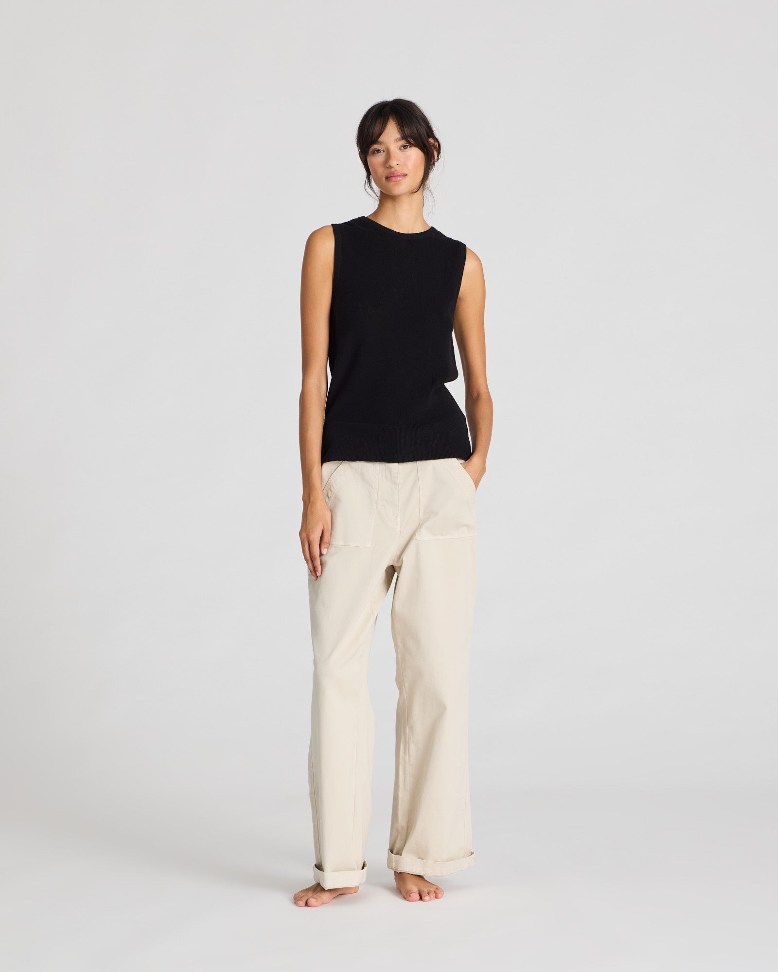 GAI+LISVA Sofie Knit Tank GOTS 243975 Knitwear 650 Black