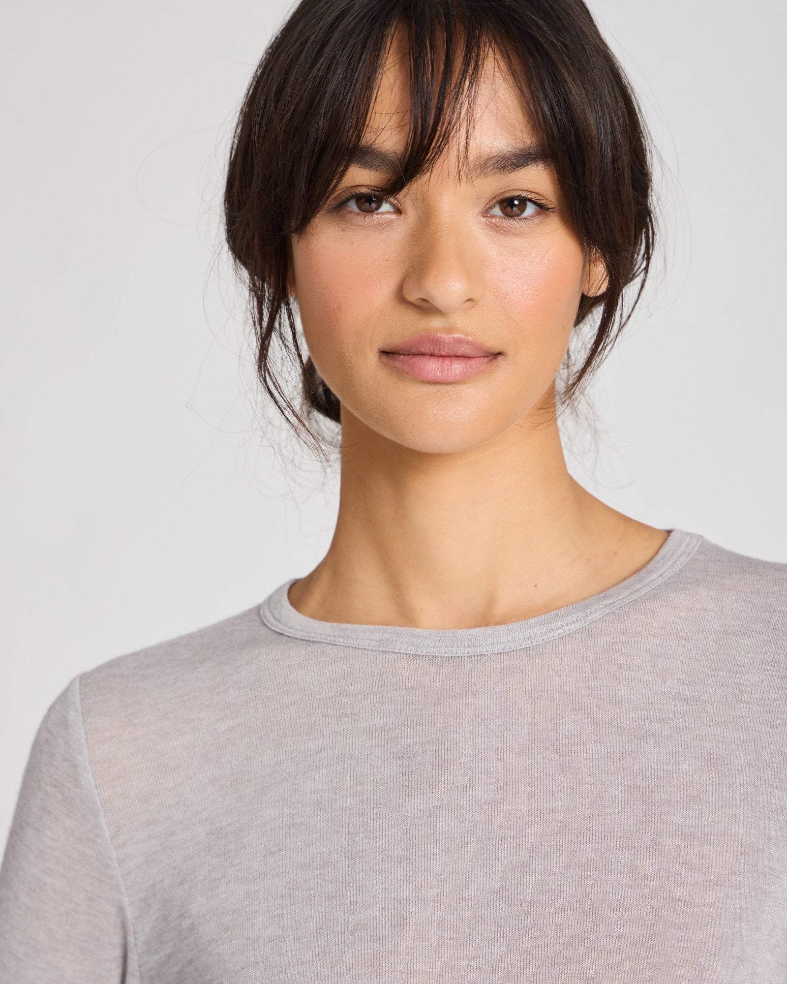 GAI+LISVA Thyra Wool Top Tops & T-shirts 601 Light Grey Melange