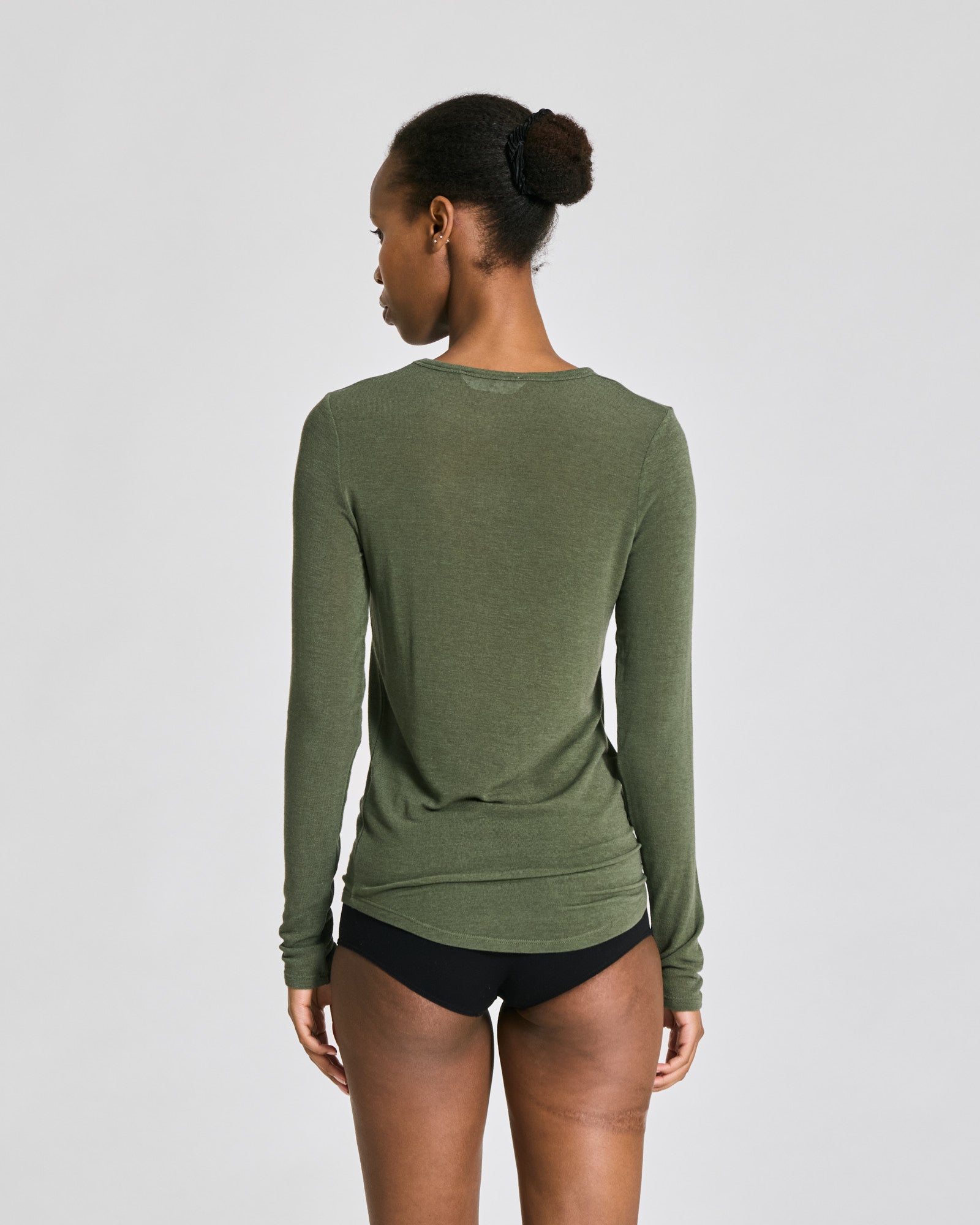 GAI+LISVA Thyra Wool Top Tops & T-shirts 170 Olive Night