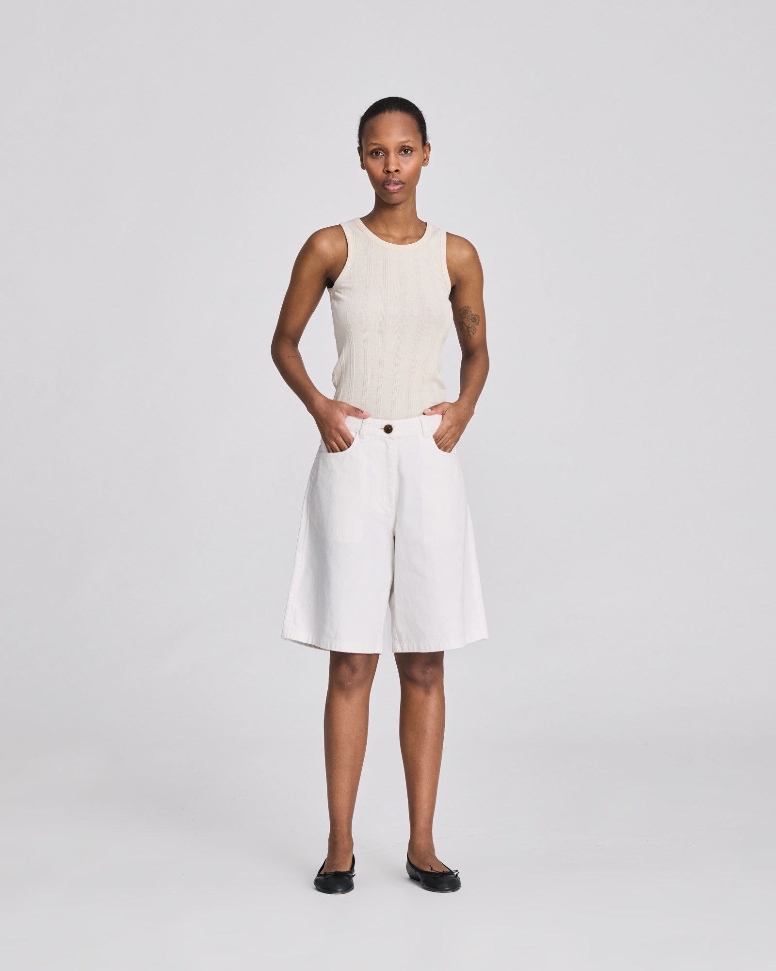 GAI+LISVA Tina Twill Shorts GOTS Trousers & Shorts 124 Whisper White