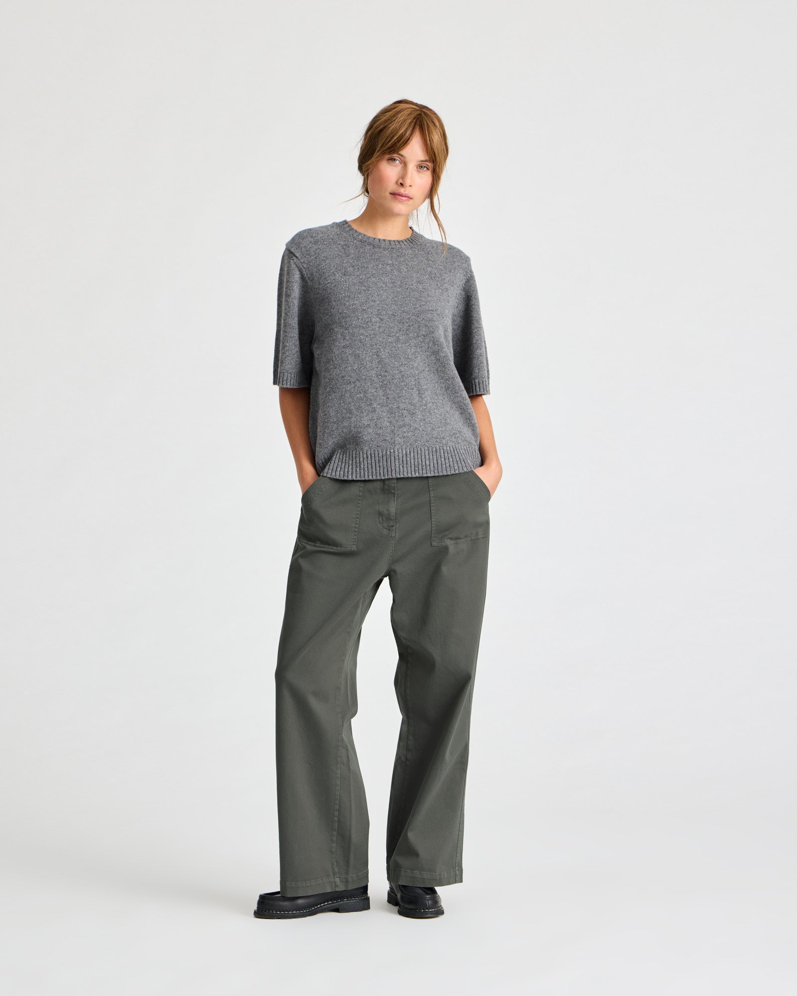 GAI+LISVA Tulle Lambswool Jumper GOTS 243975 Knit 631 Grafitti Grey Melangé