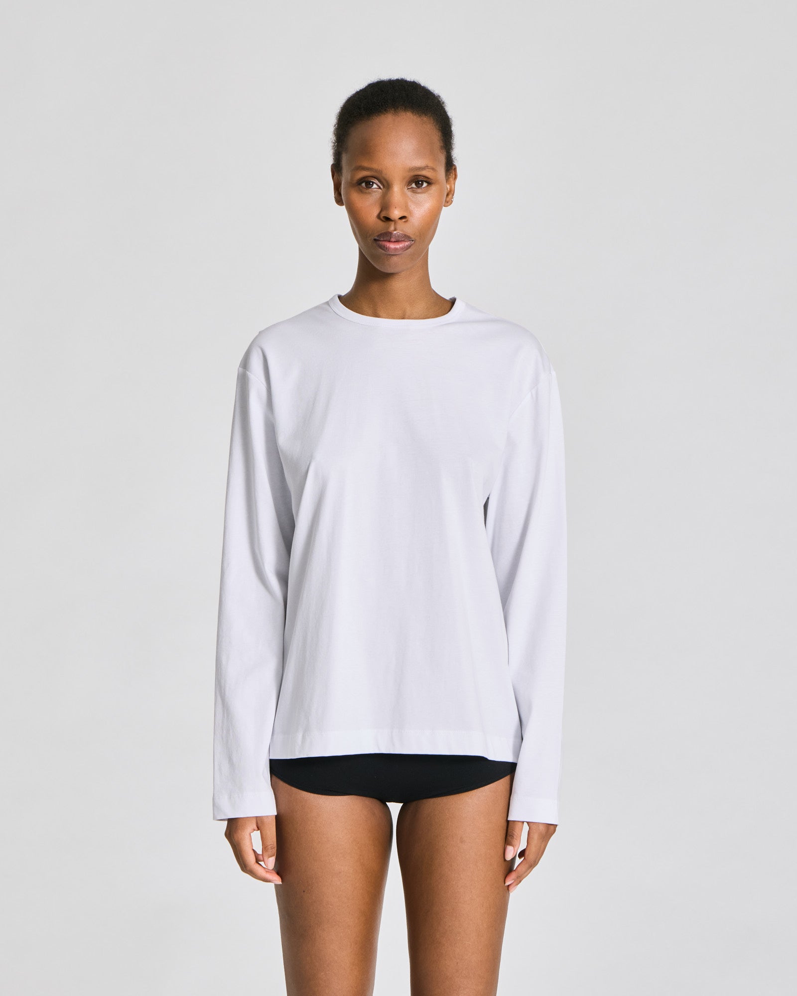 GAI+LISVA Veronica L/S Cotton Single Jersey Tee GOTS Tops & T-shirts 100 White