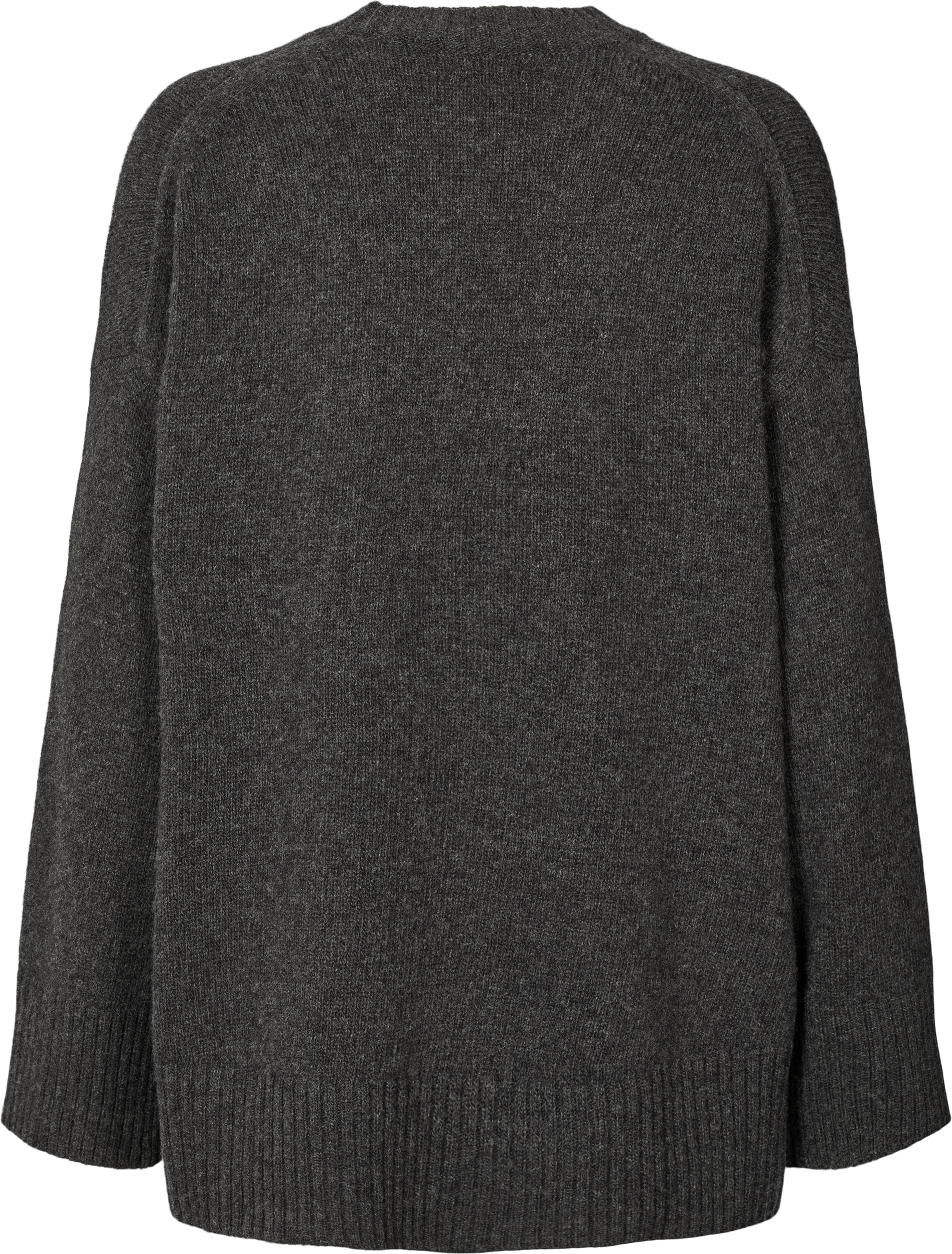 GAI+LISVA Vigga Lambswool Jumper Knit 605 Dark Grey Melangè