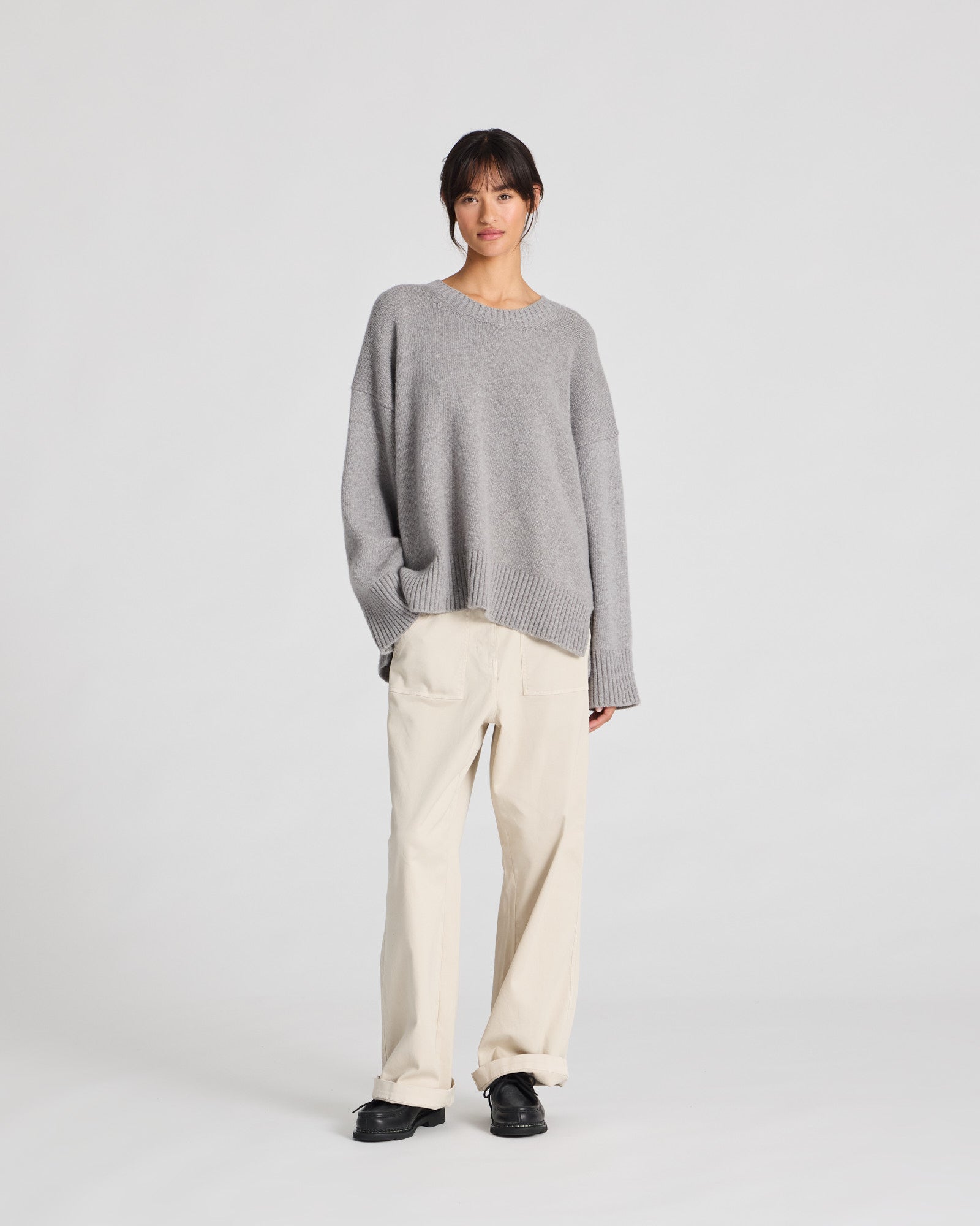 GAI+LISVA Vigga Lambswool Jumper Lambswool l Knitwear 602 Grey Melange