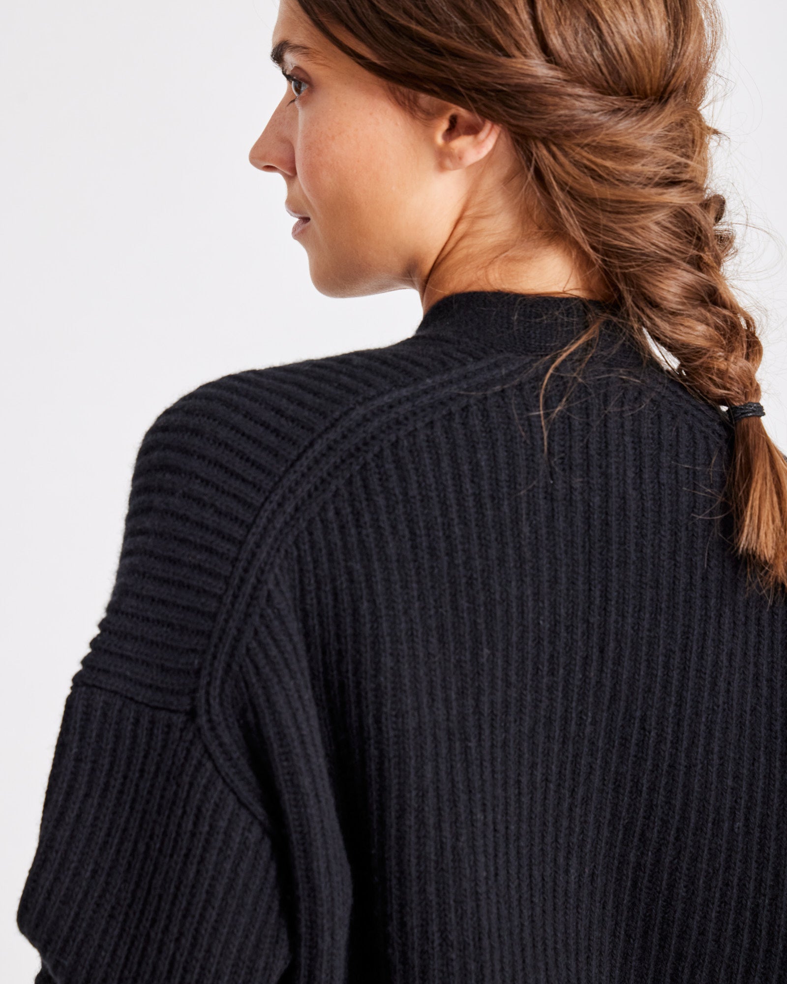 GAI+LISVA Mette Cardigan Lambswool Knit GOTS Knitwear 650 Black