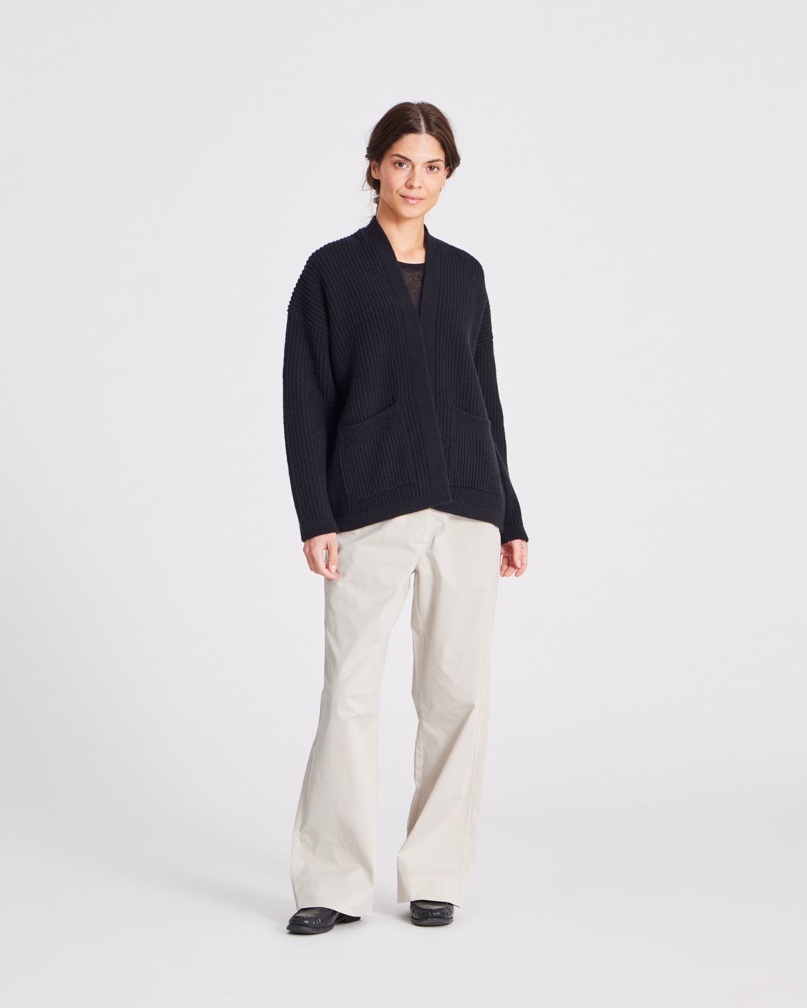 GAI+LISVA Mette Cardigan Lambswool Knit GOTS Knitwear 650 Black