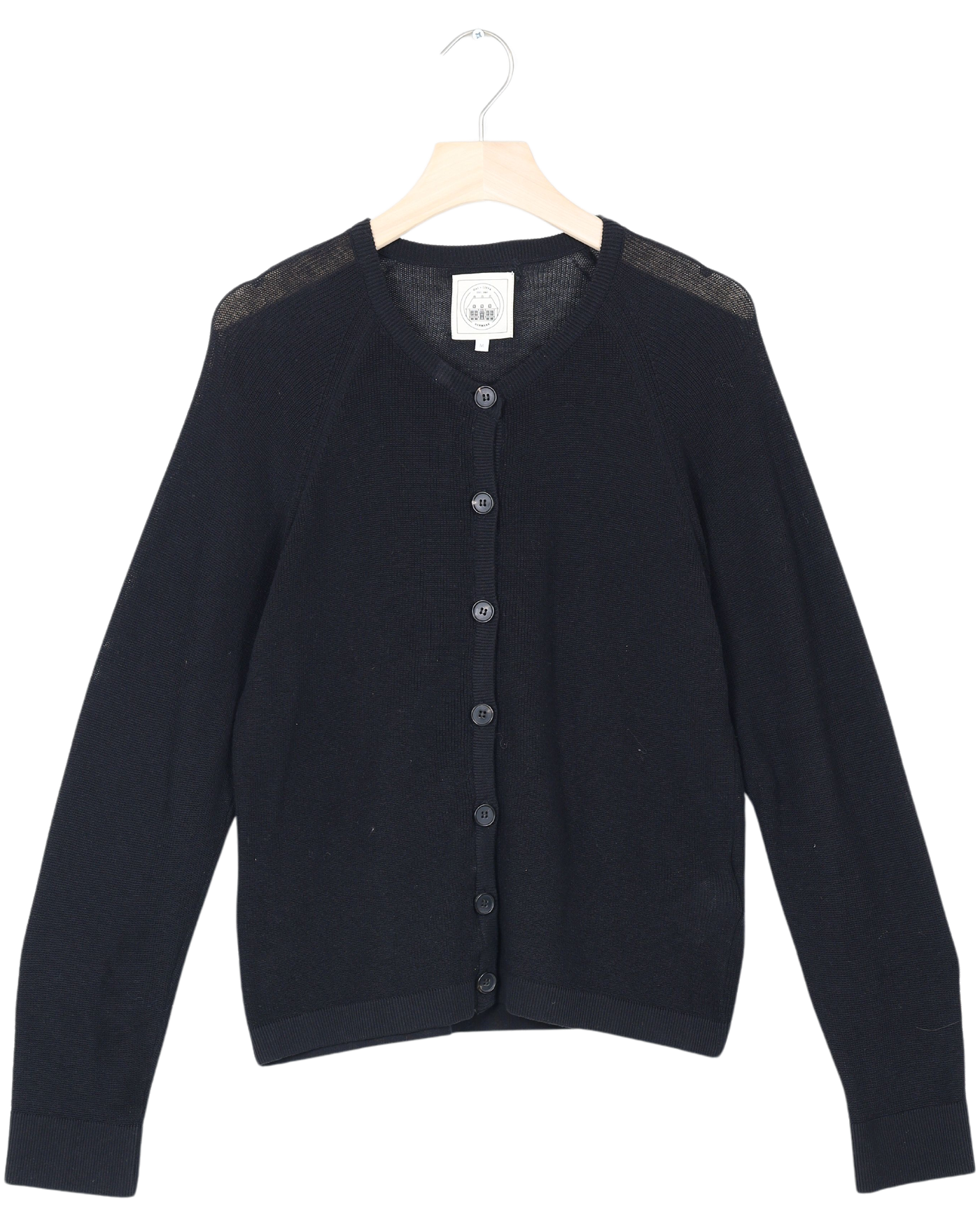 Secondhand Ella L/S Cotton Rib Cardigan GOTS - Black