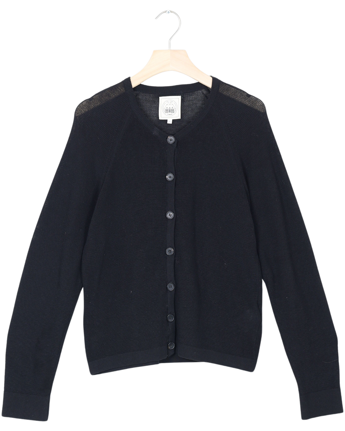 Secondhand Ella L/S Cotton Rib Cardigan GOTS - Black
