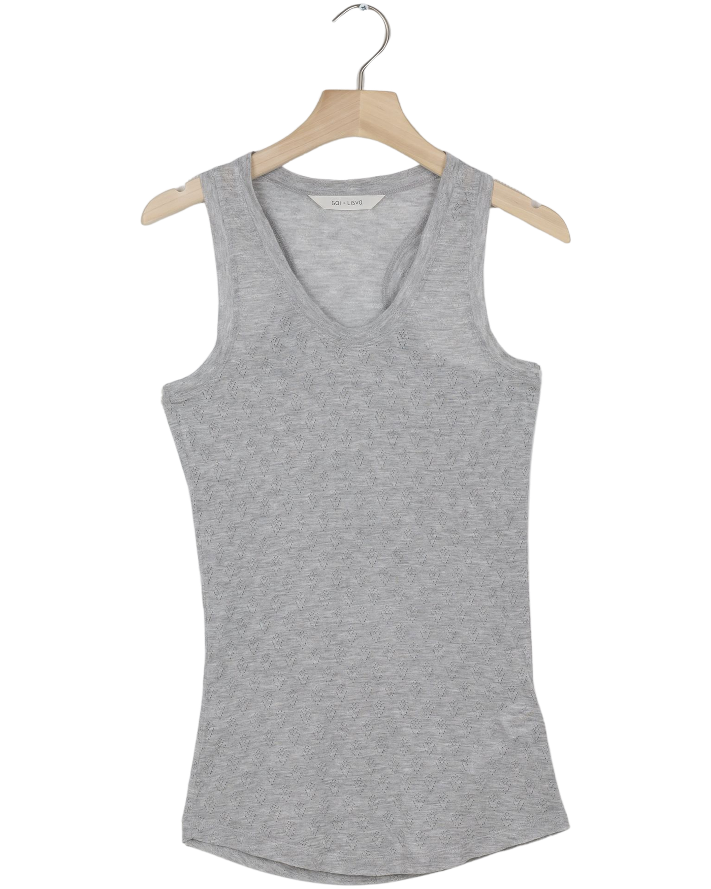 Secondhand Nellie Silk Top - Light Grey Melange