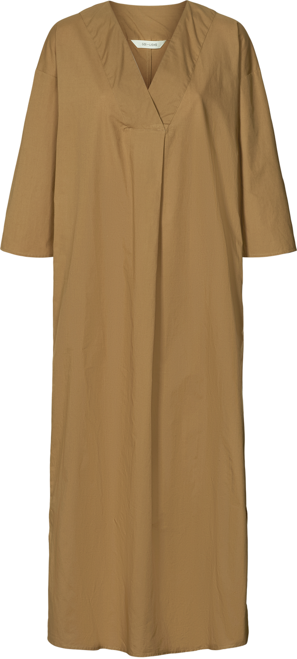 Resale Ofelia Dress Cotton Poplin - Brown Mustard