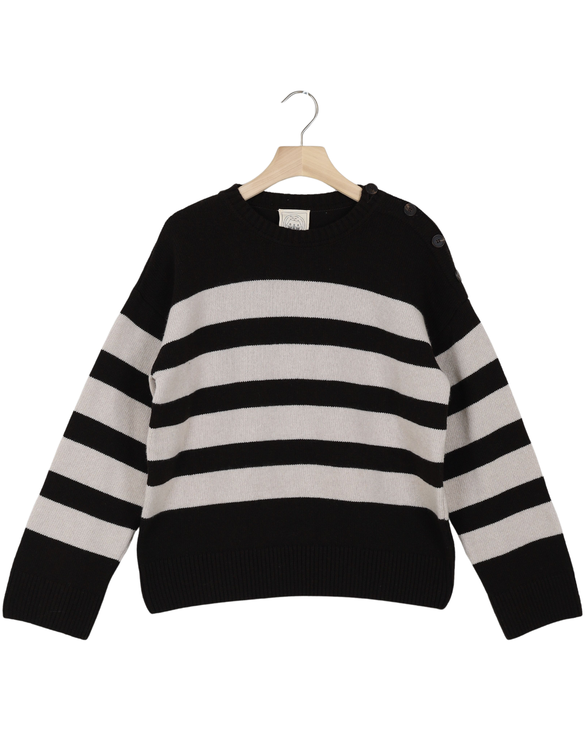 Secondhand Fiona L/S Cotton Knit GOTS - Striped Midnight Blue /Ancient Grey