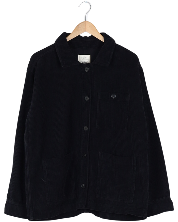 Secondhand Ellie Corduroy Jacket - Stretch Limo Black