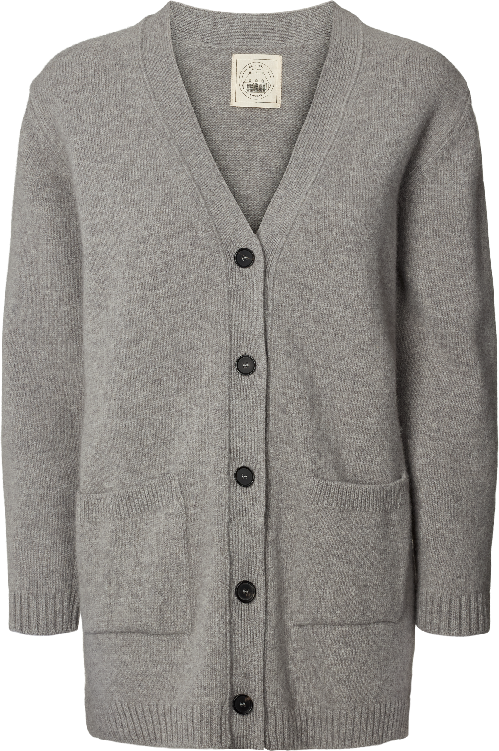 GAI+LISVA Alba Lambswool Cardigan Lambswool l Knitwear 602 Grey Melange