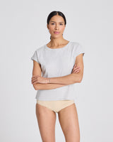 GAI+LISVA Alberte Cotton 1x1 RIB Top Top 601 Light Grey Melange