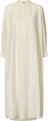 Alma Dress Cotton Seersucker - Ecru