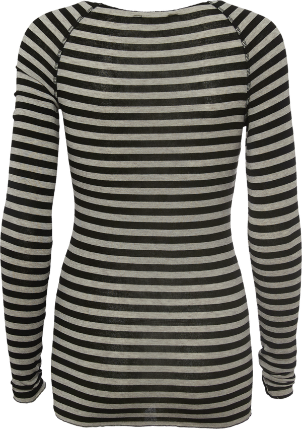 GAI+LISVA Amalie Top Medium Strib Top 610 Grey and Black Stripe