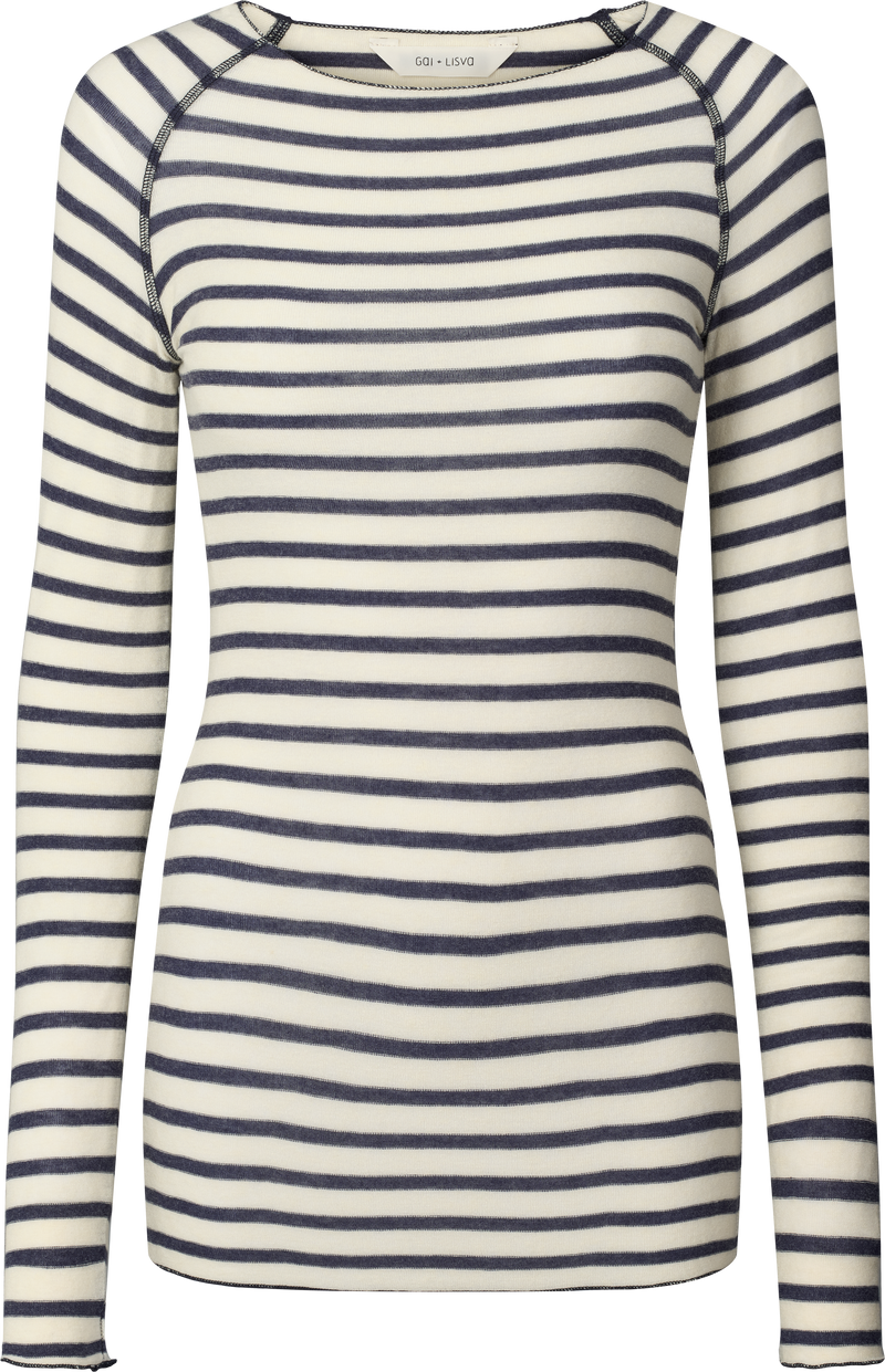 GAI+LISVA Amalie Wool Top Top 197 Reverse Denim Stripe