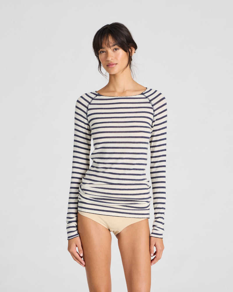 GAI+LISVA Amalie Wool Top Top 197 Reverse Denim Stripe