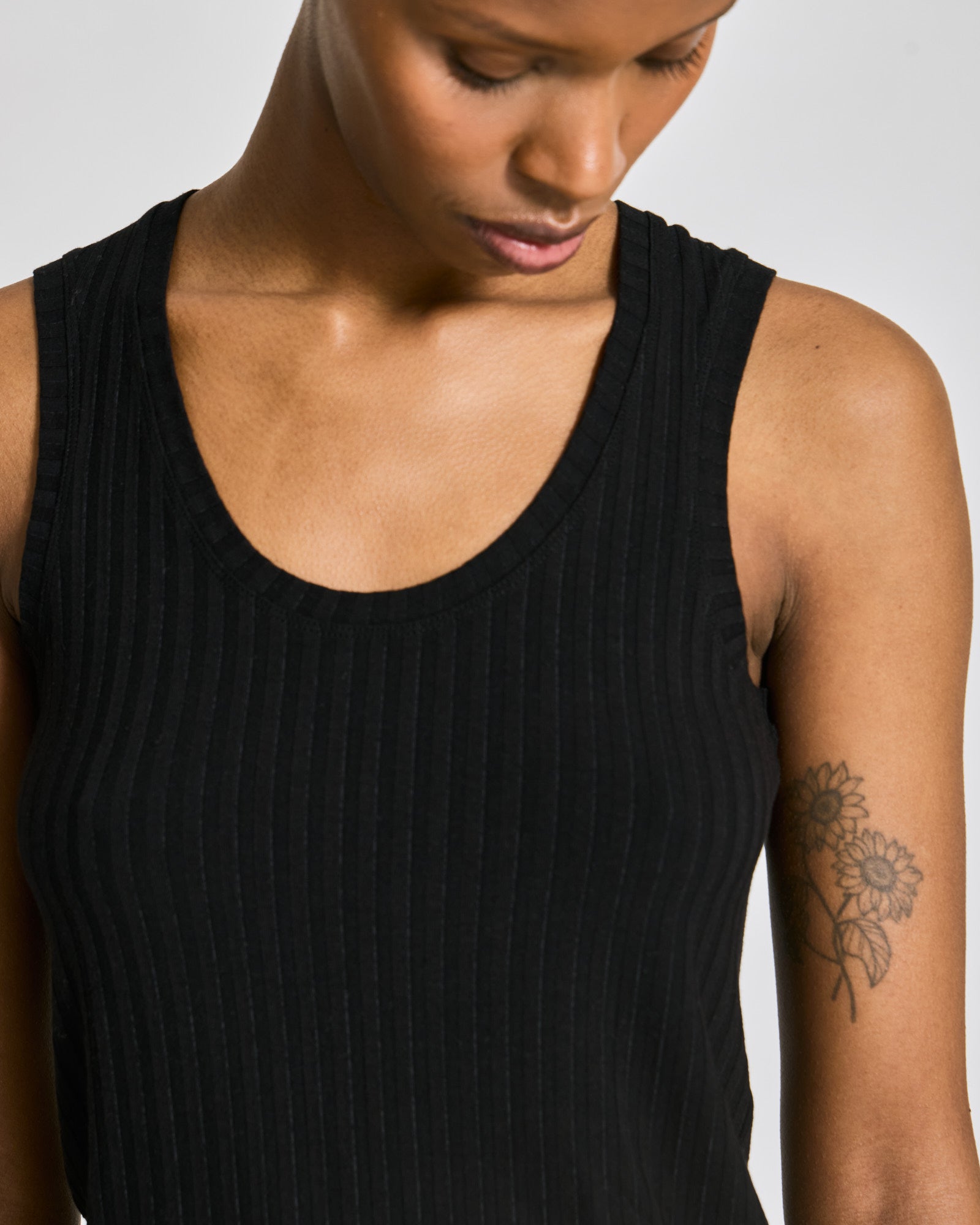 GAI+LISVA Anastasia S´less Rib Top Tops & T-shirts 652 Stretch Limo Black